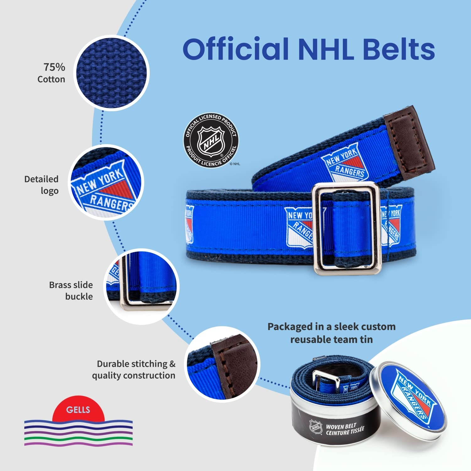Official Tampa Bay Lightning NHL Hockey Belt - Nickel Finished Brass Buckle with Team Logo - Perfect for Game Day & Sports Fan Gifts