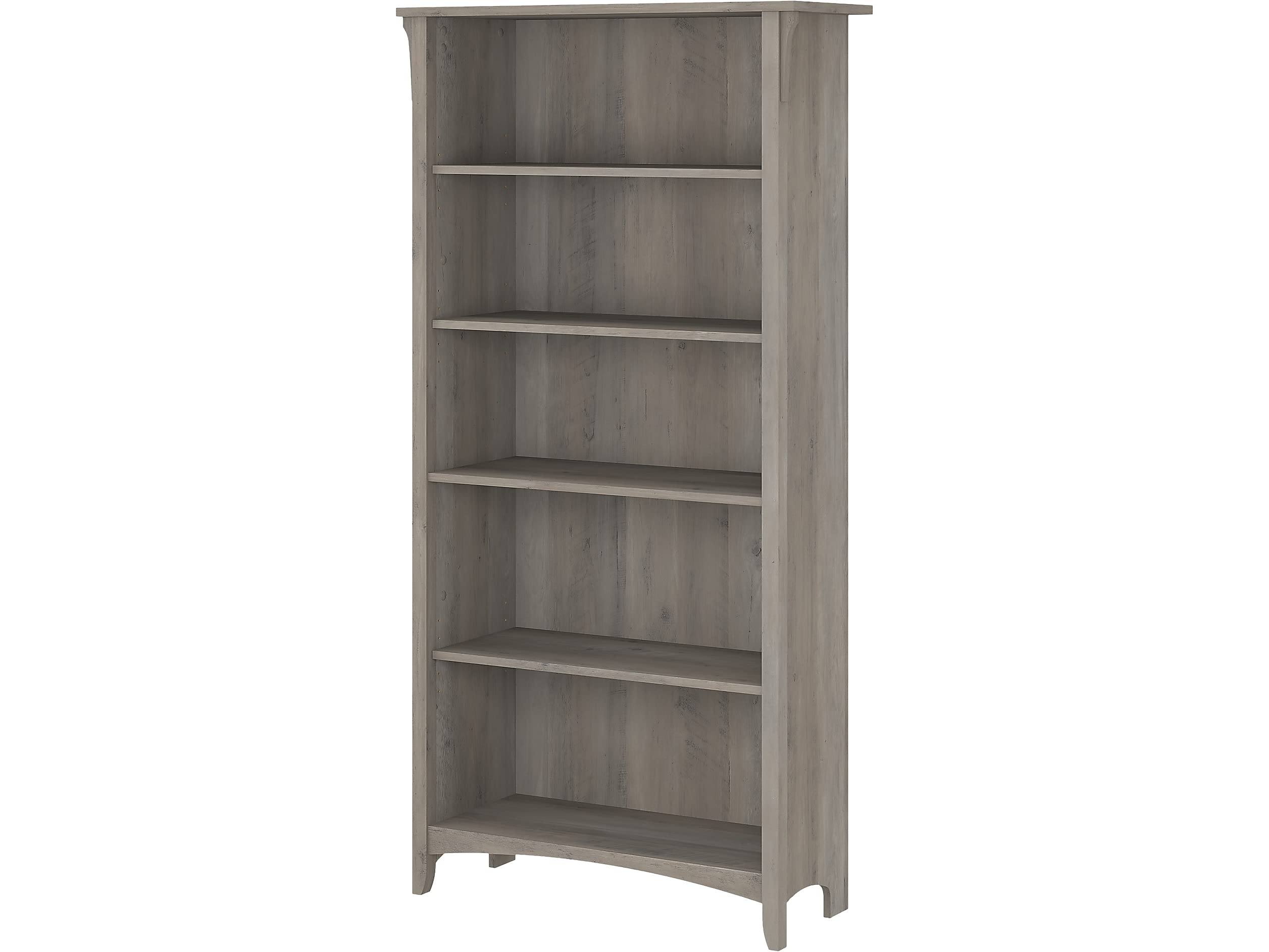 Bush Furniture Salinas 5-Shelf Bookcase in Driftwood Gray - Tall Wooden Bookshelf for Living Room, Home Office, Entryway - Perfect for Organizing Books, Decor & Storage Needs