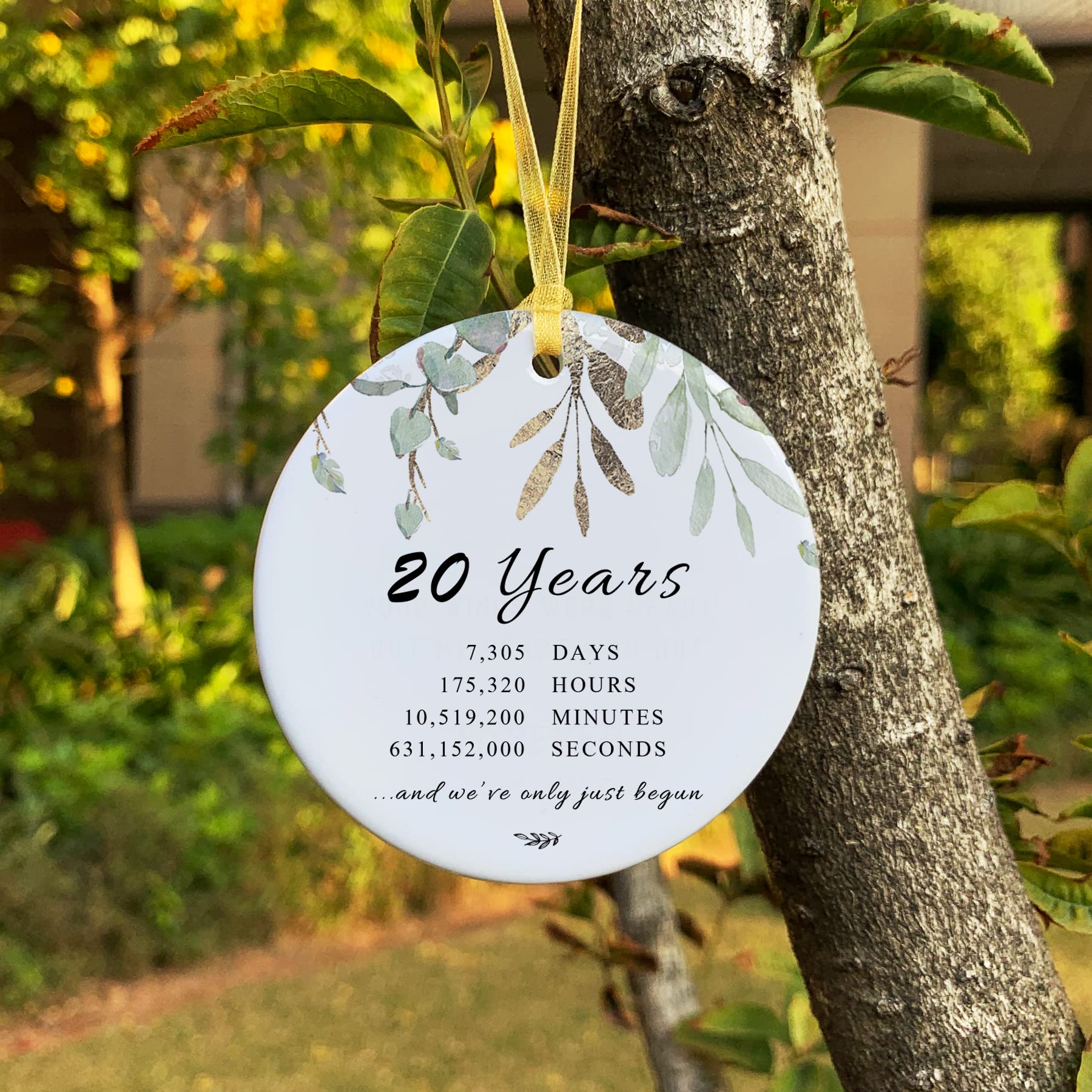 20th Anniversary Ornament for Couples - Home & Wedding Decor Gift