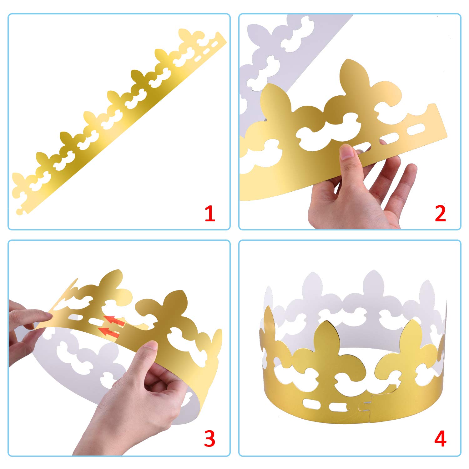 28-Piece Golden Paper Crowns Set - King & Birthday Party Hats for Kids & Adults - Perfect for Birthdays, Weddings, Costume Parties & Festive Celebrations