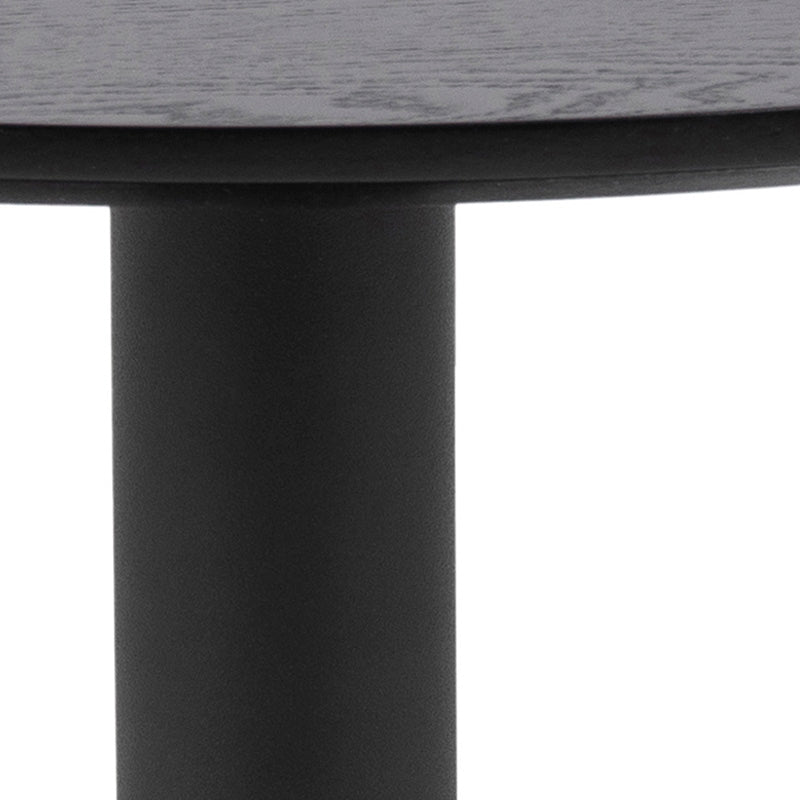 TITAN 70cm Round Coffee Table Black - Modern Living Room Centerpiece for Home Decor & Entertainment