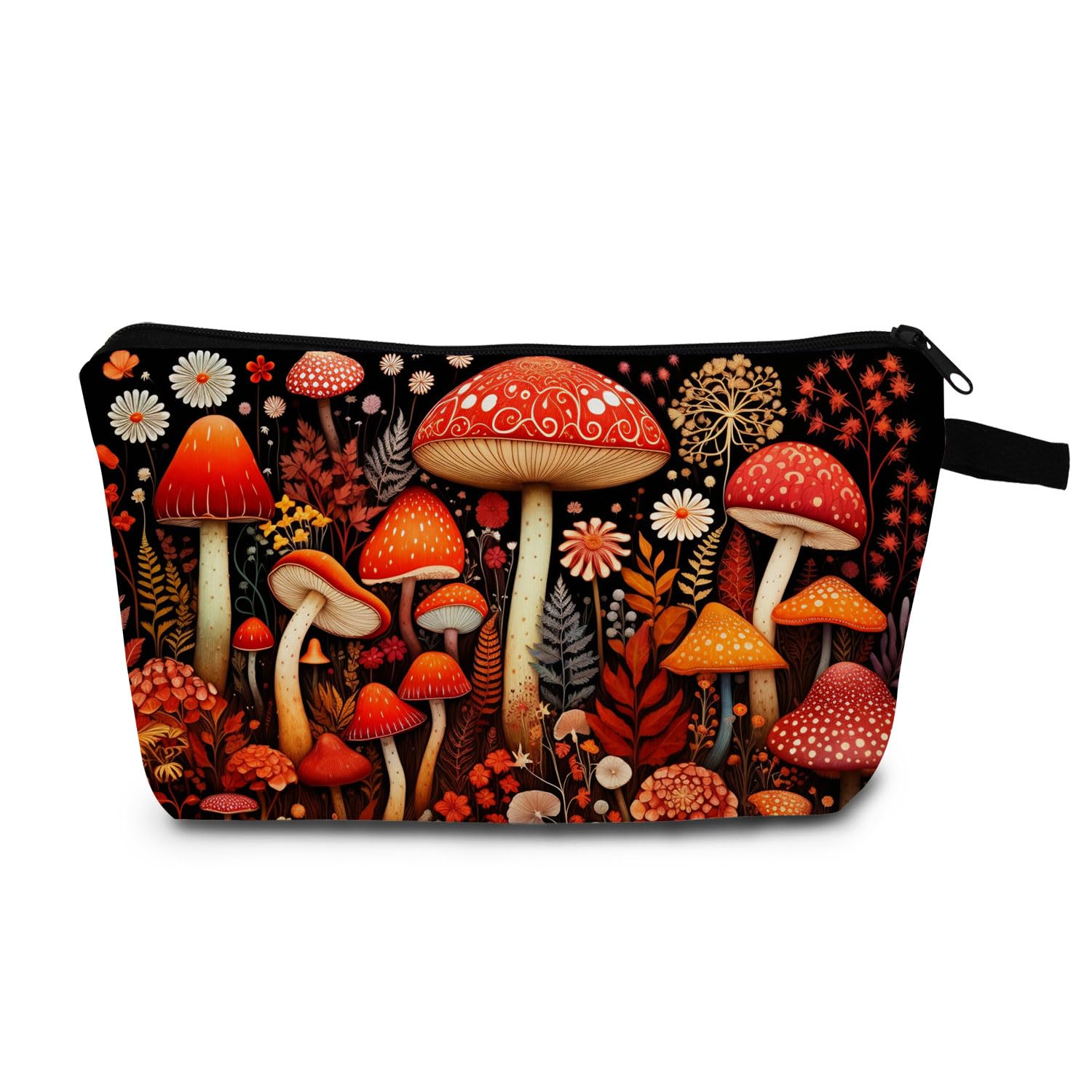 Red Mushroom Makeup Bag - Cute Mushroom Cosmetic Organizer with Zipper Pouch, Travel Toiletry Bag for Women - Perfect Gift for Plant Lovers & Nature Enthusiasts - Great for Travel, Daily Makeup Storage & Eco-Friendly Gifting