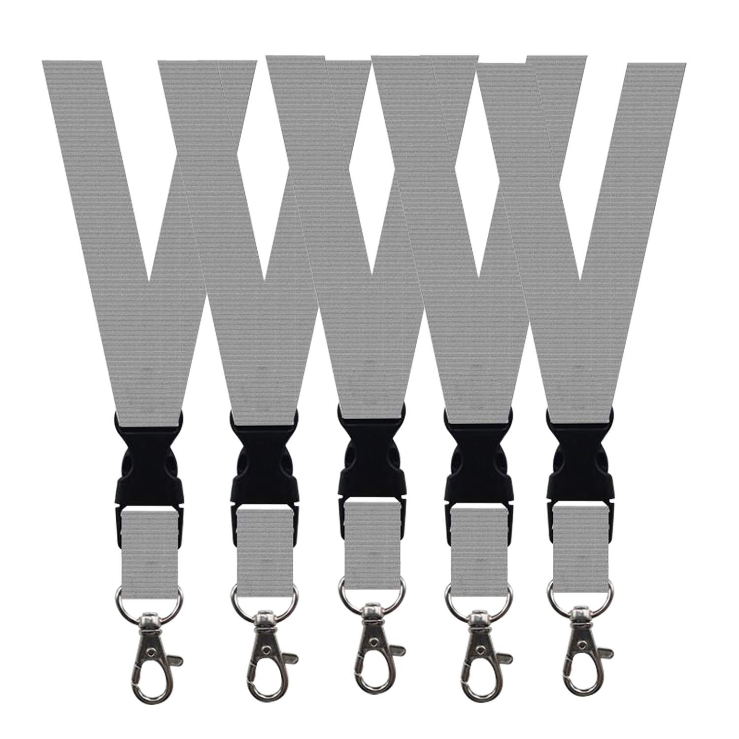 5 Pack Breakaway Lanyards for ID Badges & Keys - Quick Release Safety Straps for Work & Events