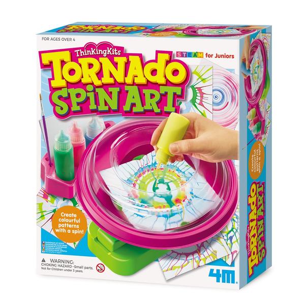 4M ThinkingKits Tornado Spin Art - STEM Educational Science Toy for Kids, Creative DIY Spin Painting Machine - Perfect for Classroom, Birthday Gifts & Family Fun Activities