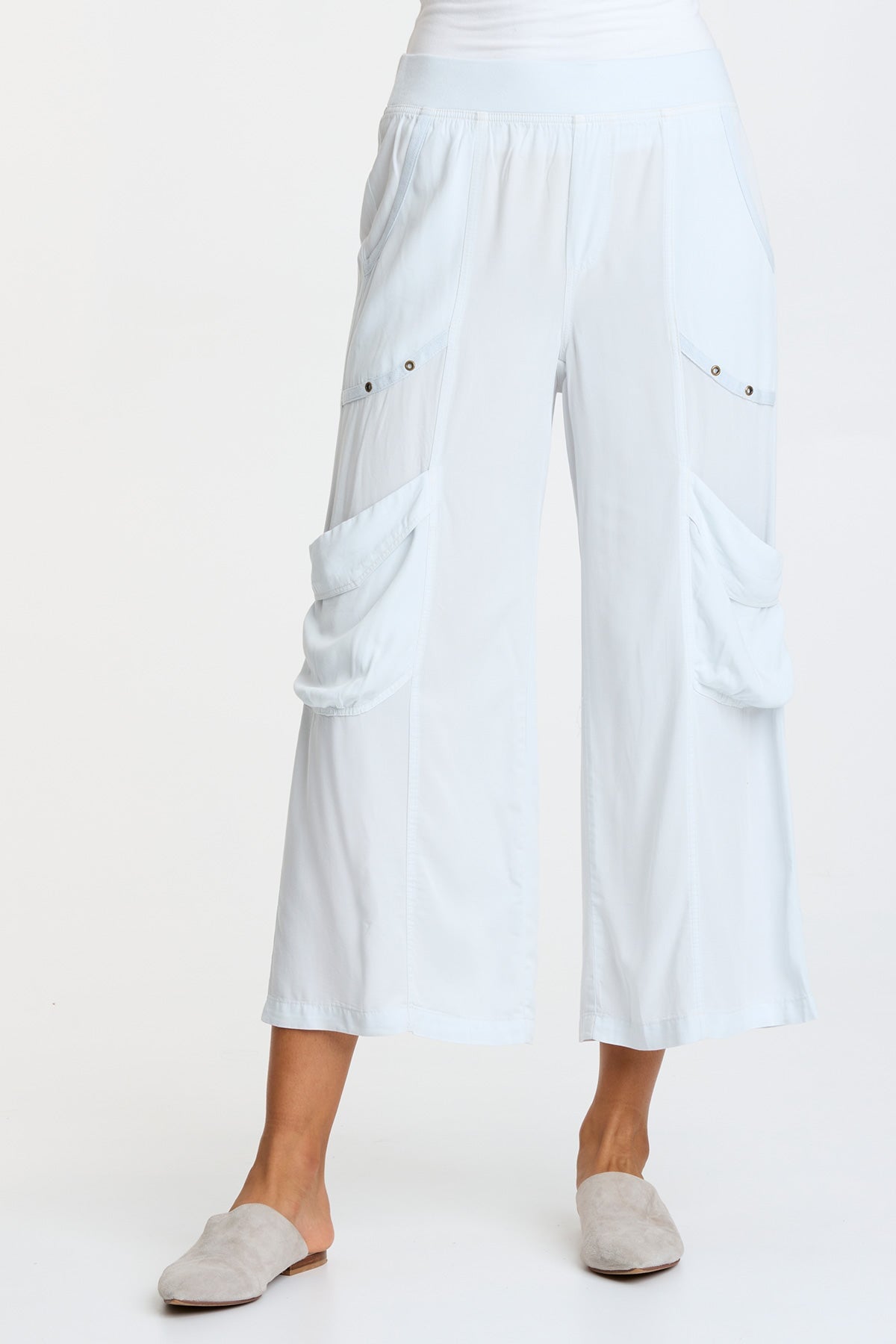 Stylish Twill Faulkner Crop Pants for Women - Comfortable High Waisted Trousers for Casual Wear, Office & Travel