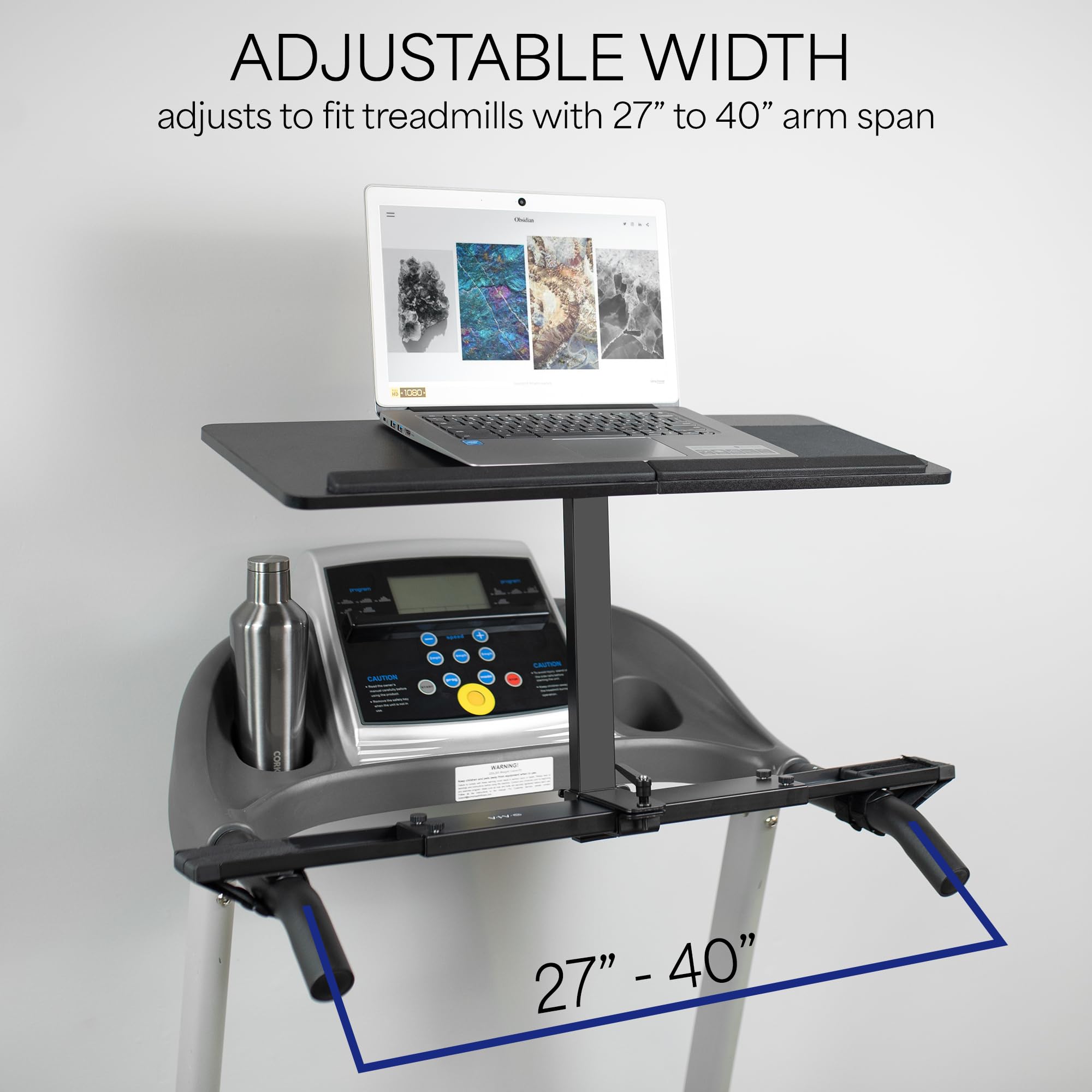 VIVO Adjustable Ergonomic Wooden Laptop Stand for Treadmill - Universal Notebook Mount with Mouse Pad & Wrist Support (Model Stand-TDML4) - Perfect for Home Office, Workstation & Fitness Workouts
