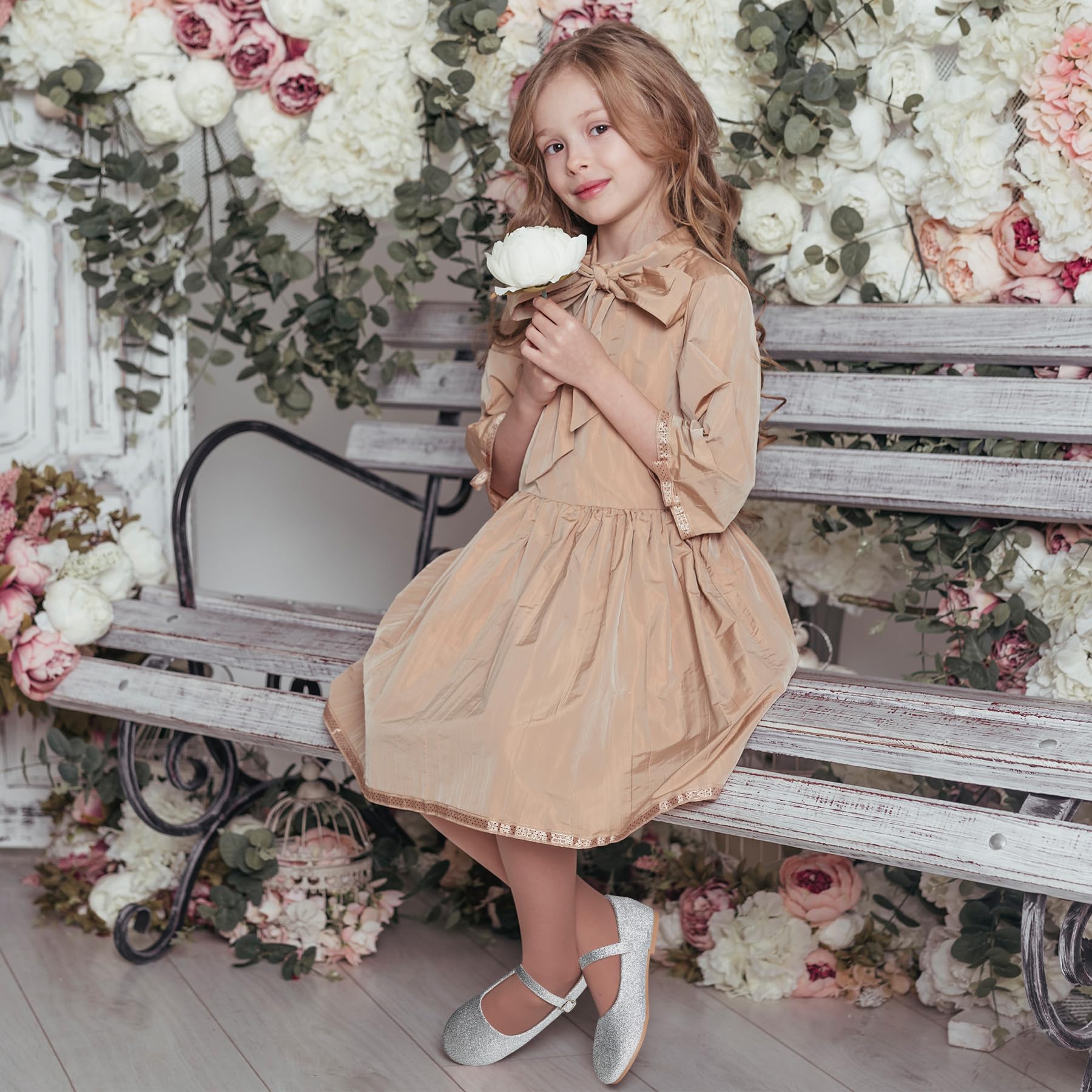SANDALUP Girls Mary Jane Ballet Flats - Comfortable Dress Shoes for Toddler & Little Girls - Perfect for Wedding, Party, School, Church & Special Occasions