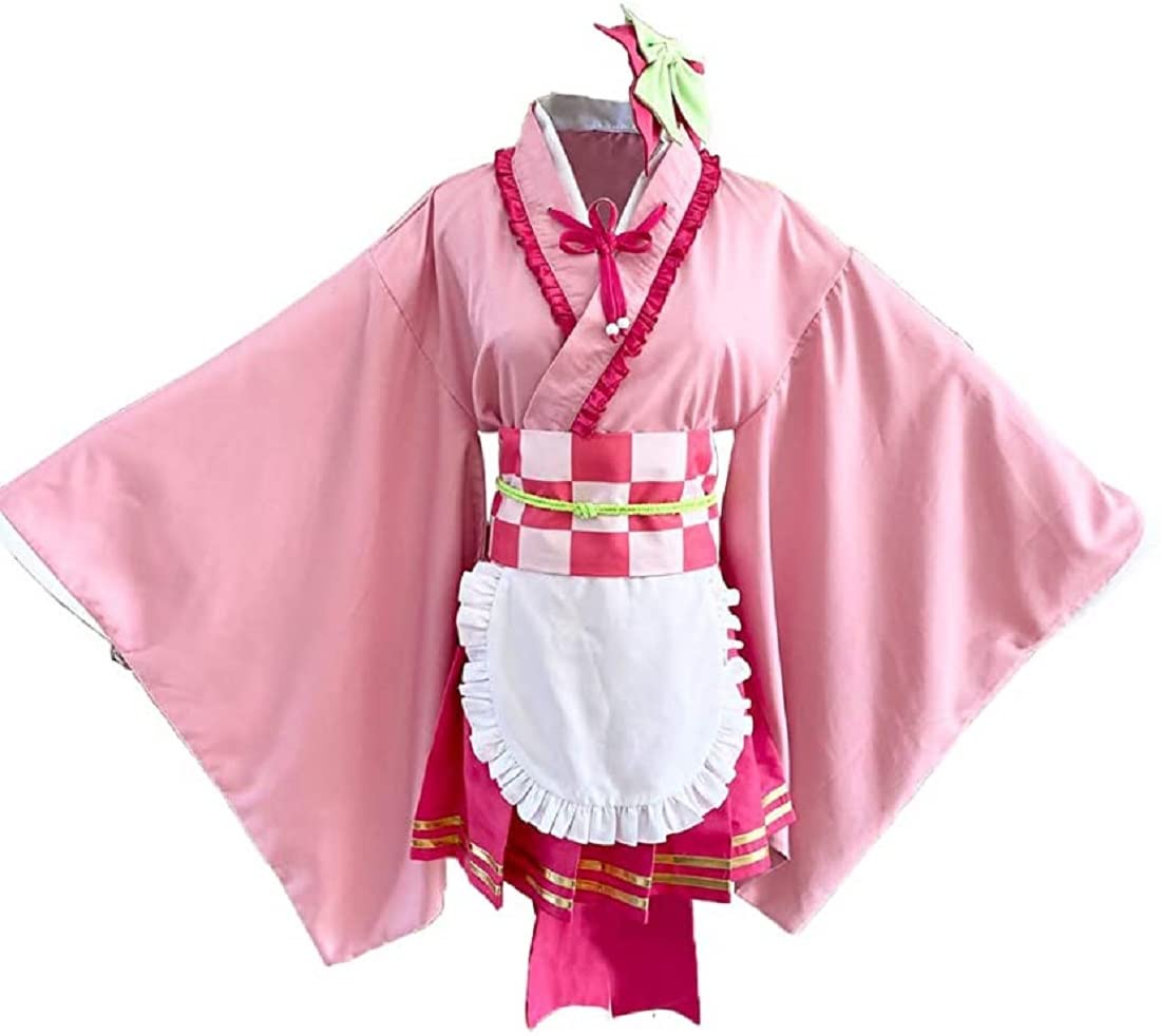 Anime Kimetsu No Yaiba Cosplay Costume - Lolita Maid Dress & Kimono Set for Women | Perfect for Halloween, Conventions & Themed Parties