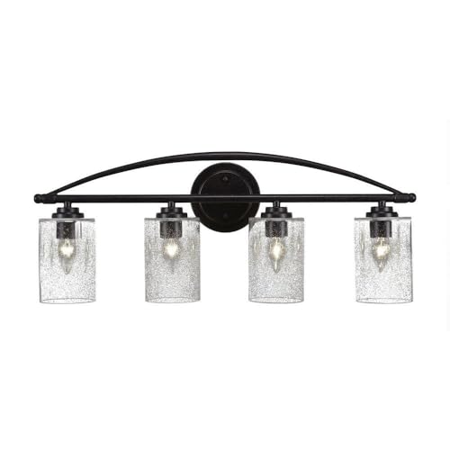 Toltec Lighting 2404-DG-300 Marquise 4-Light Bathroom Vanity Bar with 4 Inch Bubble Glass Shades - Perfect for Bathroom, Powder Room, and Dressing Room Lighting