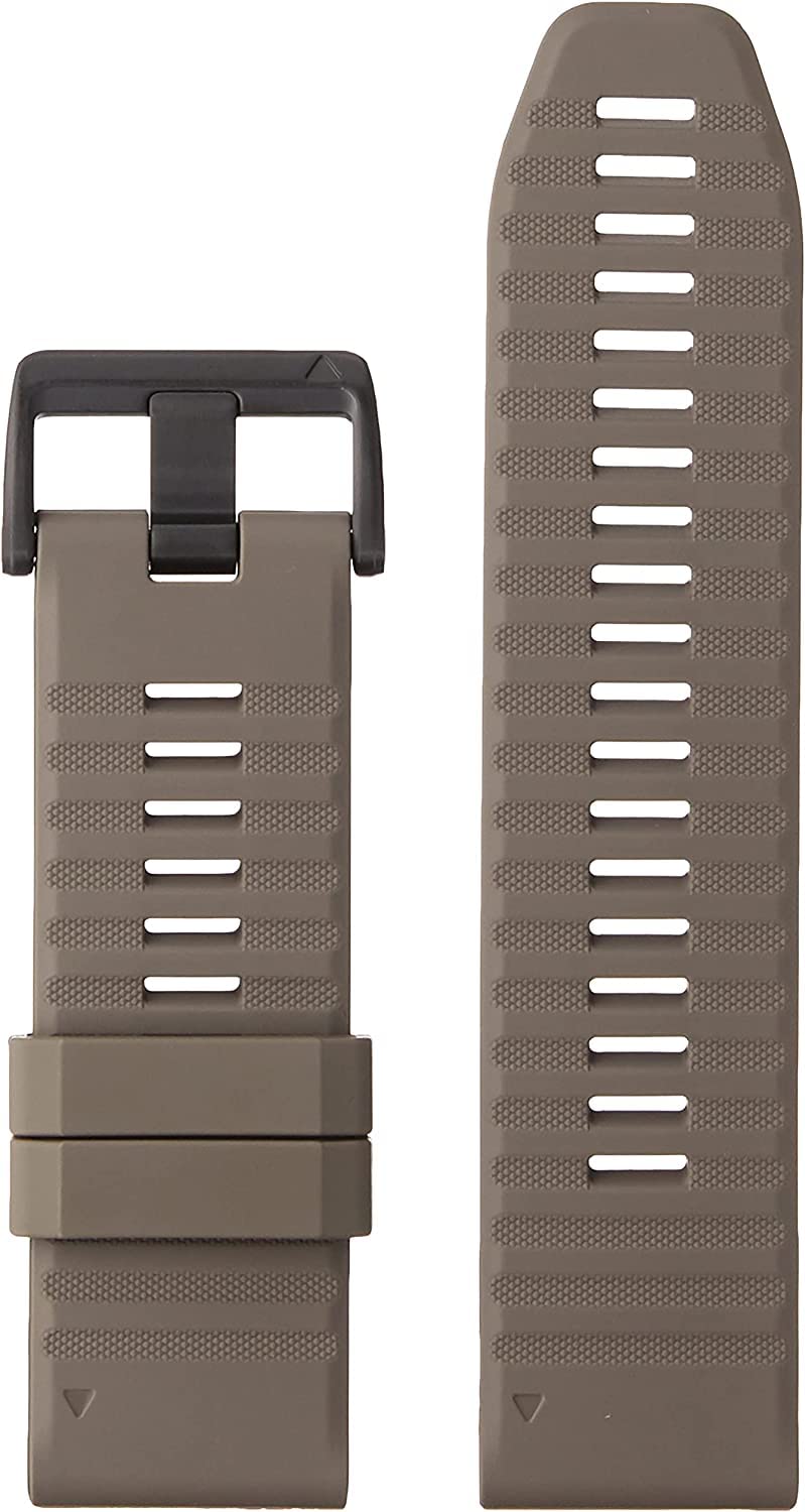 Garmin Quickfit 26mm Dark Sandstone Silicone Watch Band Replacement for Fenix/Forerunner - Perfect for Running, Swimming & Outdoor Activities