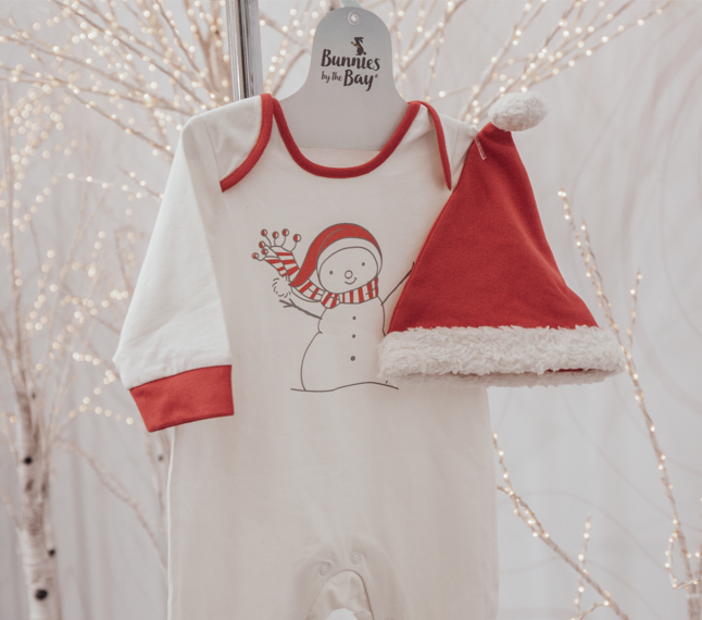 Organic Flurry Romper - Holiday Limited Edition Baby Jumpsuit | Soft & Cozy for Winter Outfits & Christmas Photos