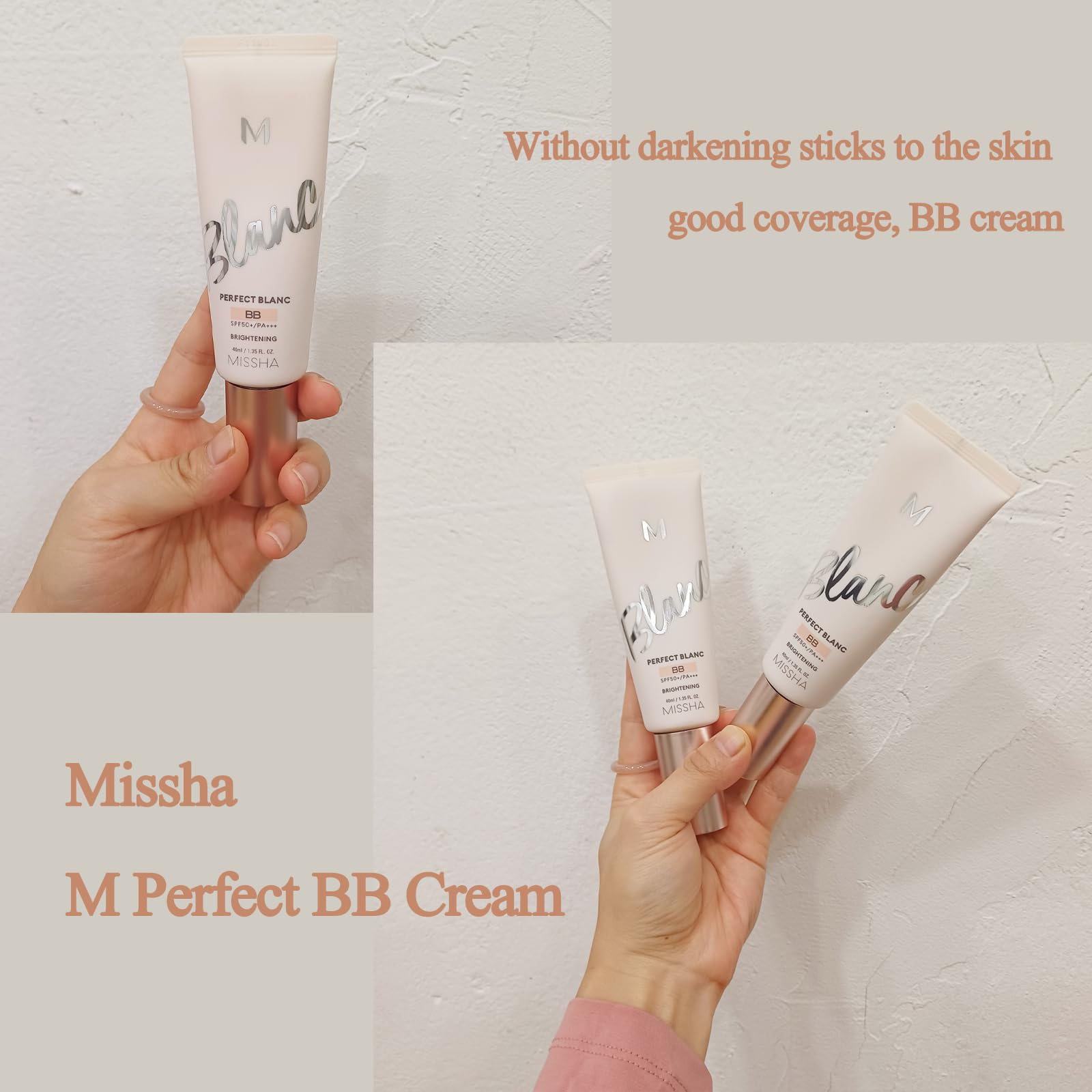 M Perfect Blanc BB Cream SPF50+ PA+++ - Flawless Coverage, Easy Application for All Skin Types, 1.35fl.oz (NO. 23 Sand) - Ideal for Daily Sun Protection and Natural Makeup Look