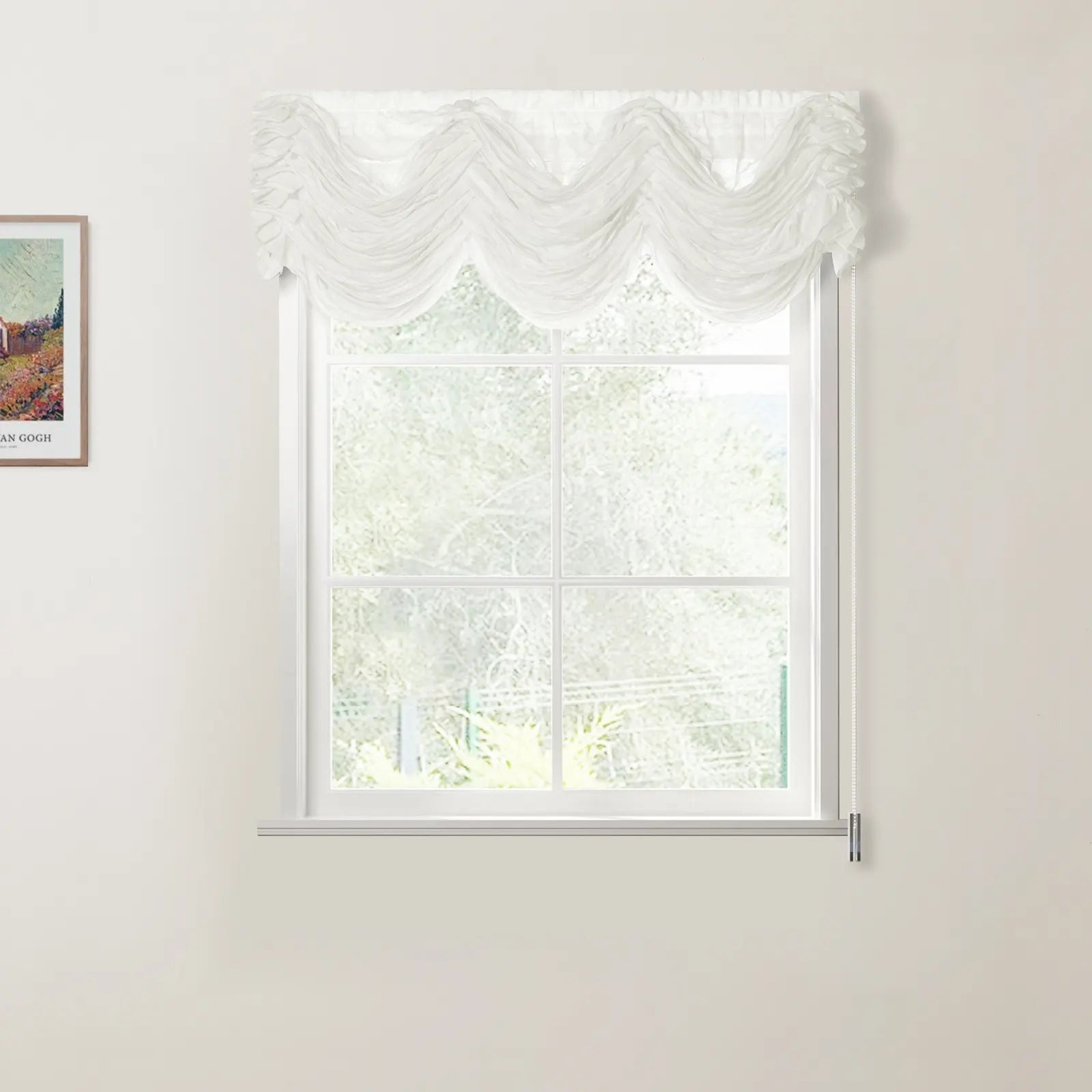 Stylish Pleated Austrian Sheer Roman Shades with Cord Lift - Elegant Window Treatment for Living Room & Bedroom