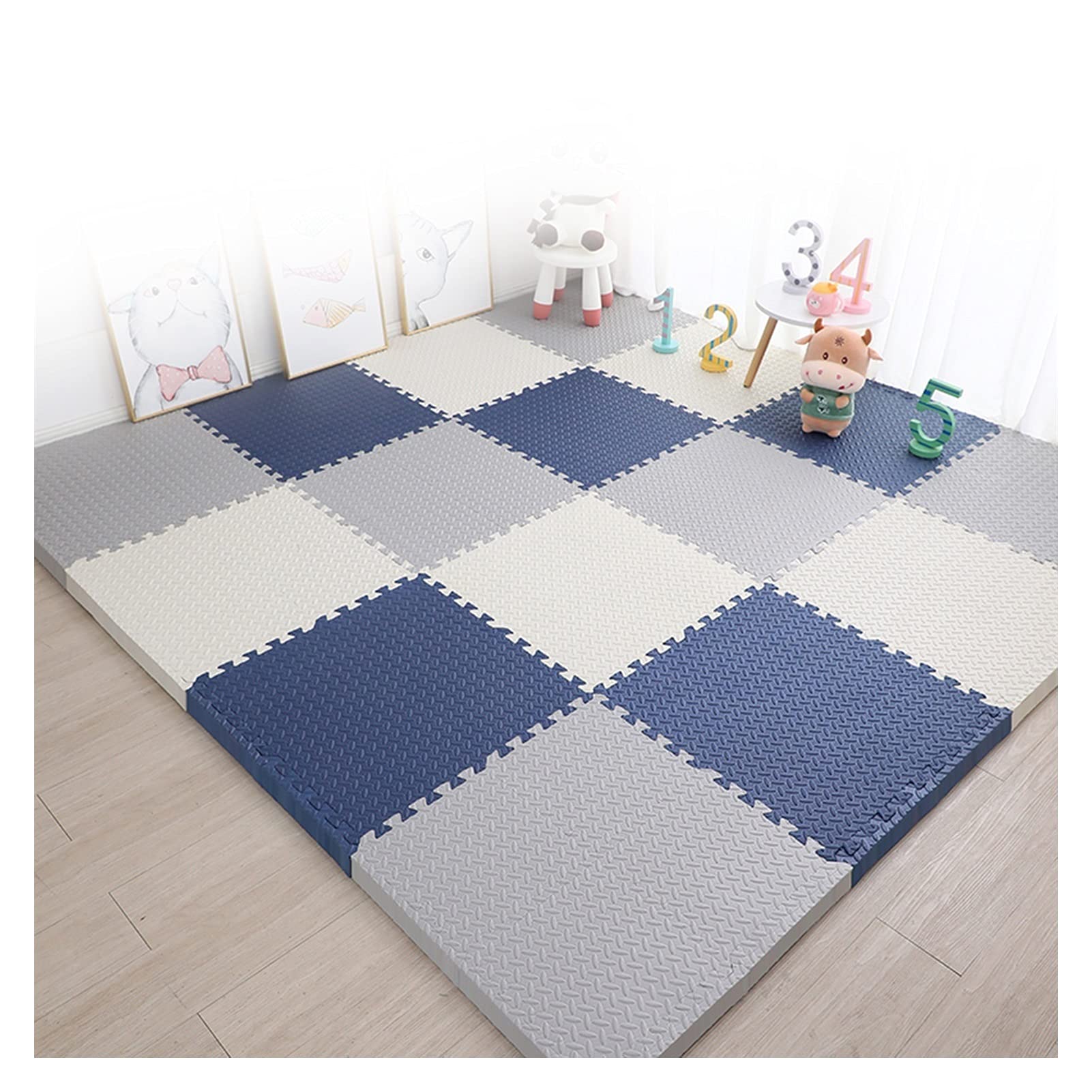 Soft EVA Puzzle Play Mat for Kids & Babies - Interlocking Foam Jigsaw Floor Tiles - Non-Toxic Crawling Mat - 60pcs 30x30x1.0cm Play Area Flooring Set (Multiple Colors) - Perfect for Nursery, Daycare, Playroom & Home Safety