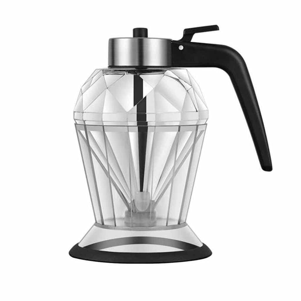 Premium Glass Oil Dispenser Bottle with Diamond Design - One-Handed Pouring Spout for Olive Oil, Vinegar & Cooking Oils - Perfect for Kitchen, Dining Table & Gourmet Cooking