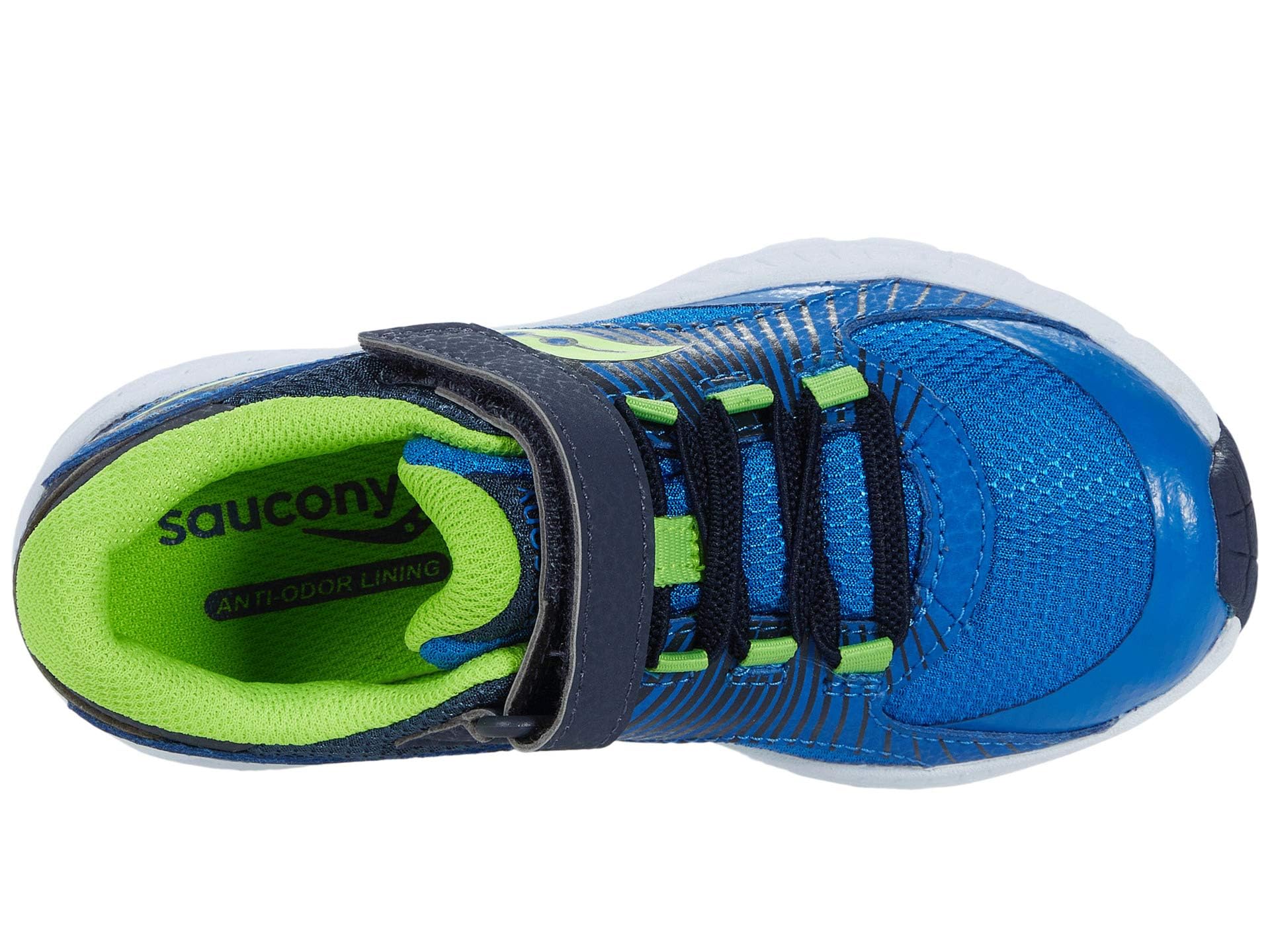 Saucony Velocer A/C Kids Running Shoes - Lightweight Breathable Sneakers for Boys & Girls (Blue/Green) - Size 4 Big Kid - Perfect for School, Sports & Everyday Play