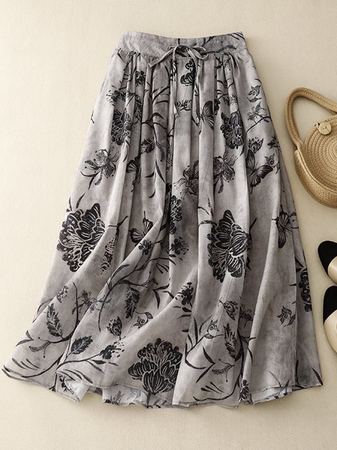Lovevop Women's Floral Print Wrap Skirt - Summer Boho Maxi Skirt with Side Slit for Beach, Vacation, and Casual Outfits