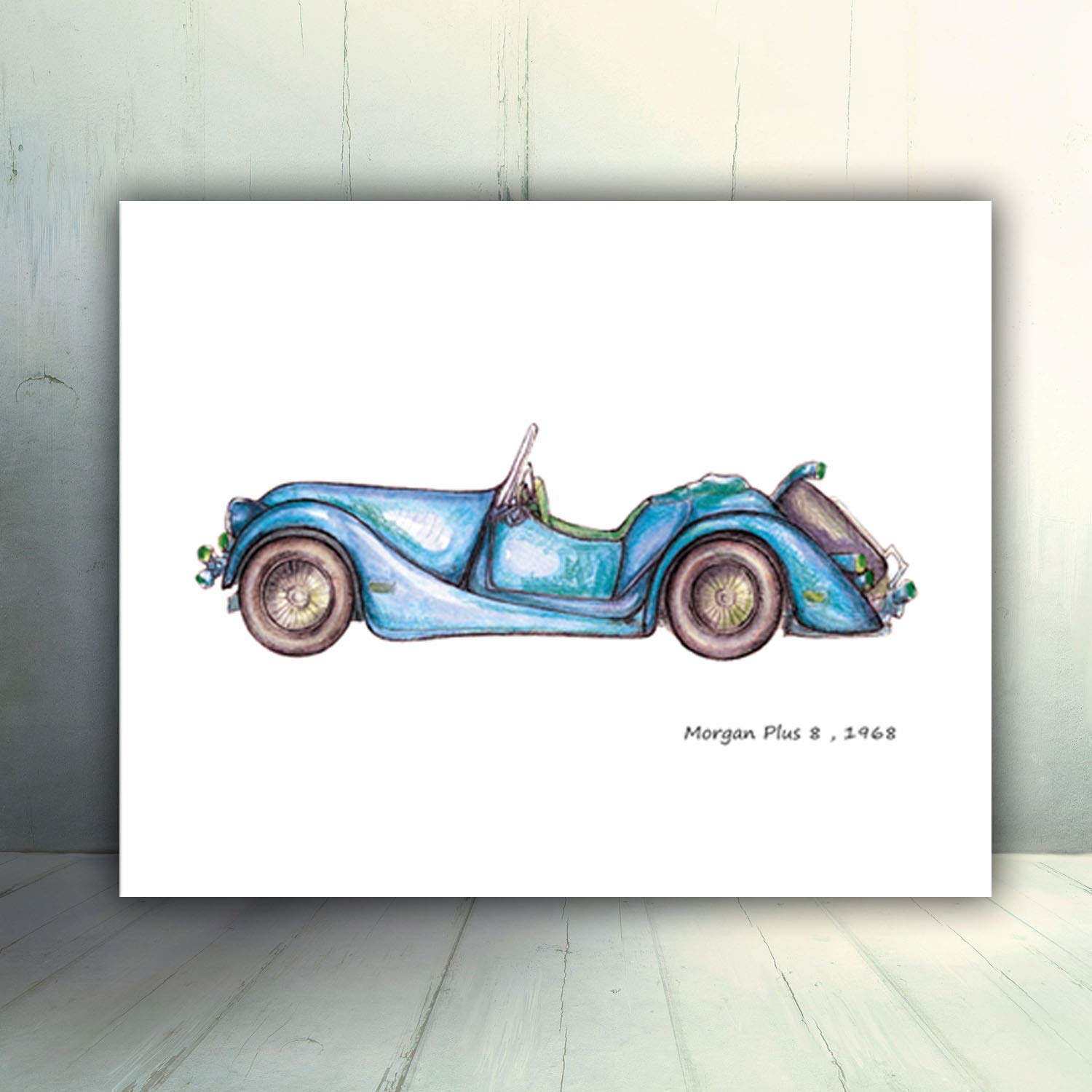 Transportation Themed Boy's Bedroom Decor Set - 9 Piece 8x10 Inch Wall Art Prints for Kids Room, Nursery, or Playroom