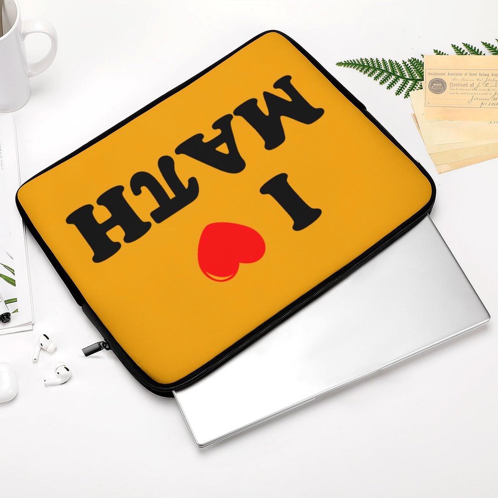 I Love Math Personalized Laptop Bag - Business Casual Slim Computer Briefcase for Work, School, and Travel