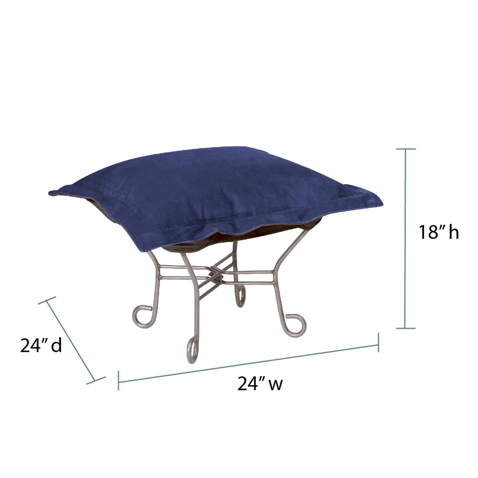 Howard Elliott Scroll Puff Rocker Seating Chair with Removable Cover - Titanium Frame Butterfly Chair for Patio, Camping, Indoor & Outdoor Use - Perfect for Living Room, Garden, Beach and Backyard Relaxation