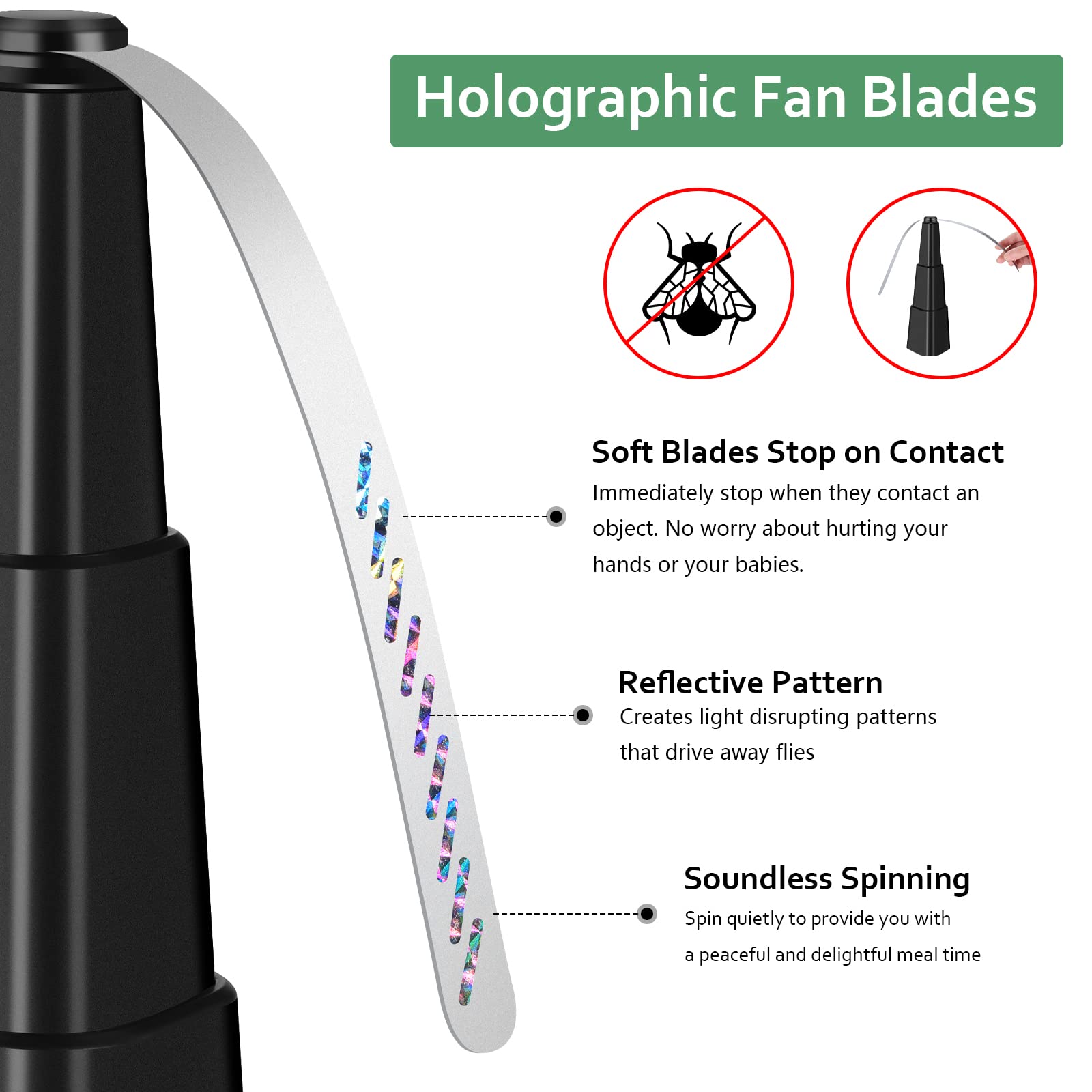 4 Pack Portable Automatic Fly Repellent Fans for Tables - Indoor/Outdoor Fly Control for Restaurants, Picnics & Home Use - Food Safe Fly Spinner for Parties, BBQs & Outdoor Dining
