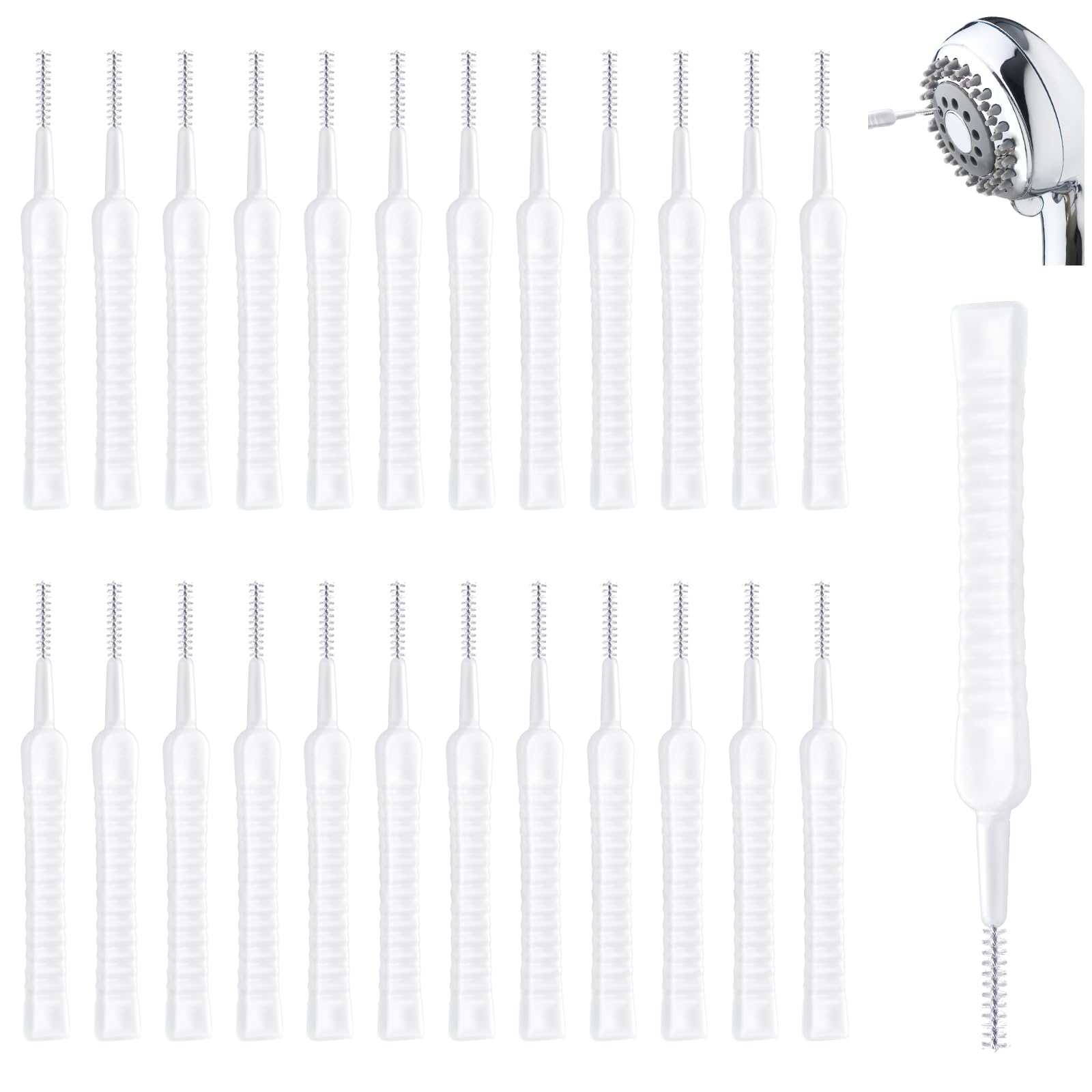 **60 Pcs Mini Shower Head Cleaner Brushes - Anti-Clogging Nylon Cleaning Tools for Showerheads, Windows, Keyboards, Car Vents & Straws | Perfect for Home, Office & Car Cleaning**