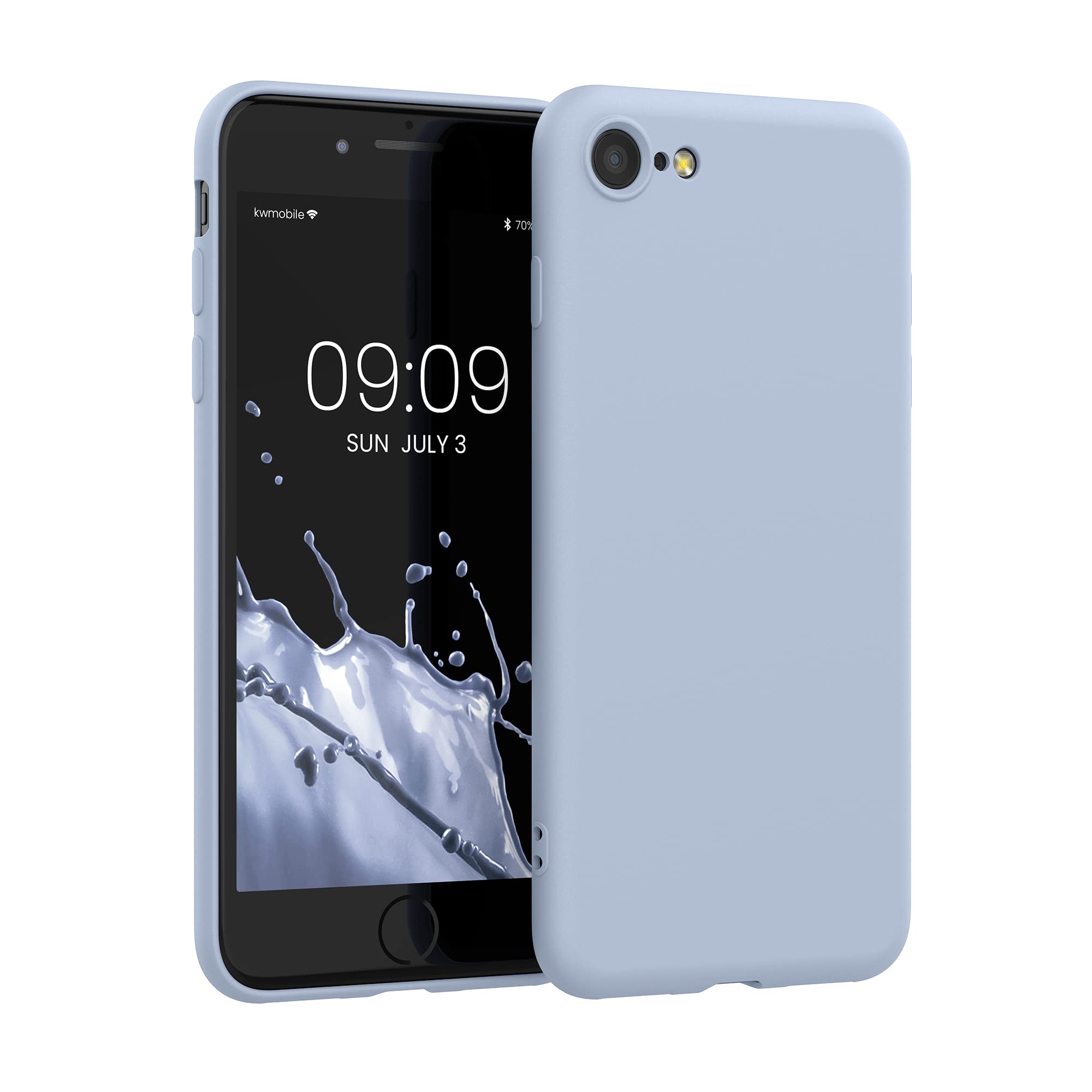 kwmobile Slim Protective TPU Silicone Case for Apple iPhone SE (2022/2020) / iPhone 8 / iPhone 7 - Light Blue Matte Phone Cover | Shockproof & Scratch-Resistant | Perfect for Everyday Use, Work & Outdoor Activities