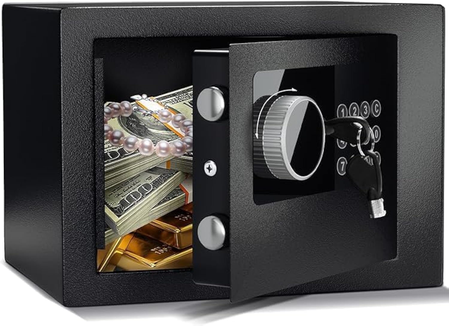 Digital Electronic Money Safe Box - 4.6L Alloy Steel Security Wall Safe with Smart Alarm System, High Security Compact Home Safe Cabinet | Fireproof & Theft Proof for Cash, Jewelry, Documents | Ideal for Bedroom, Office, Closet Storage