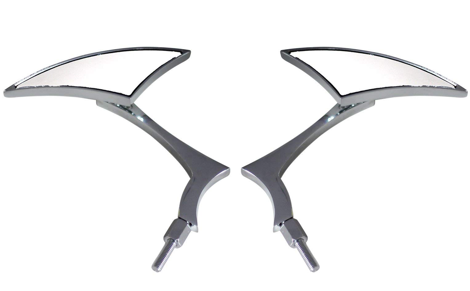 Chrome Sickle Mirror Set with Adjustable Elbow Stem for Harley-Davidson Street Glide FLHX (2011) - Motorcycle Safety Upgrade for Better Rear Visibility & Style Enhancement