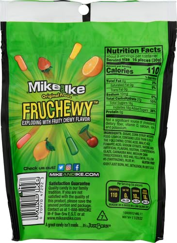 Mike & Ike Assorted Fruit Original Chewy Candy - 10 oz Bag | Bulk Fruit Flavored Soft Candy for Parties, Movies & Snacking