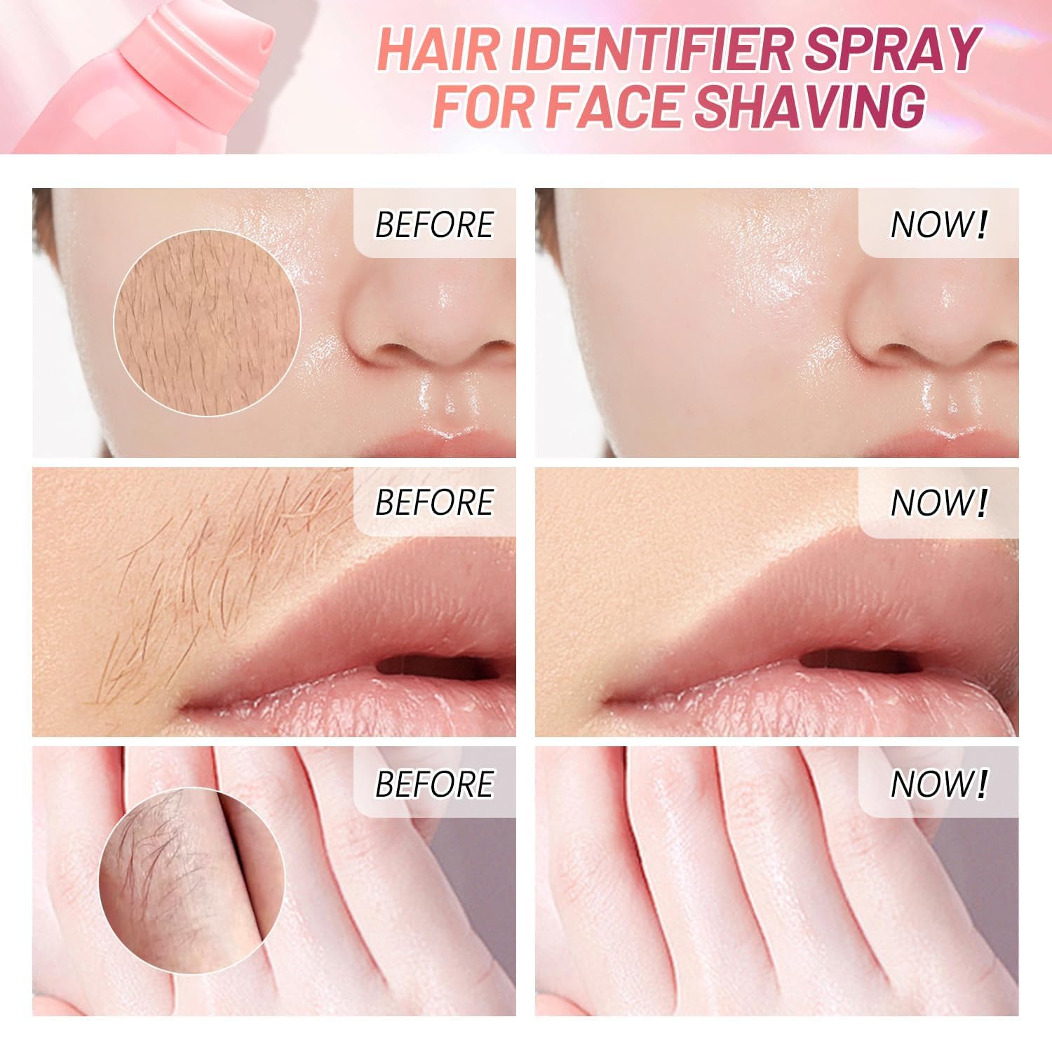 Best Hair Identifier Spray for Face Shaving - Women & Men Dermaplaning Tool | Precise Facial Hair Removal Spray for Smooth Skin | Perfect for At-Home Dermaplane Treatments & Salon Use