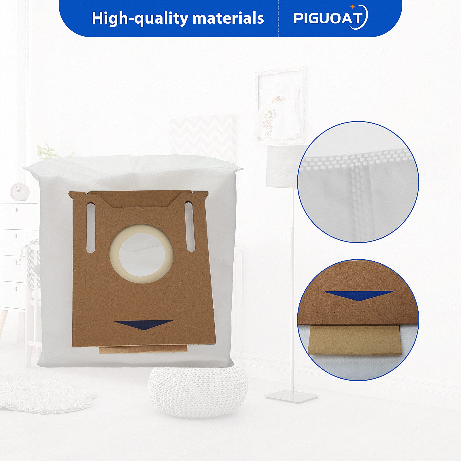 10 Pack T8 Dust Bags Compatible with Ecovacs DEEBOT OZMO T8 AIVI/T8 Max/T8 Series/N8 Pro Plus/N8 Pro/N10 Plus & Yeedi Robot Vacuum Cleaners - Replacement Filters for Smart Home Cleaning