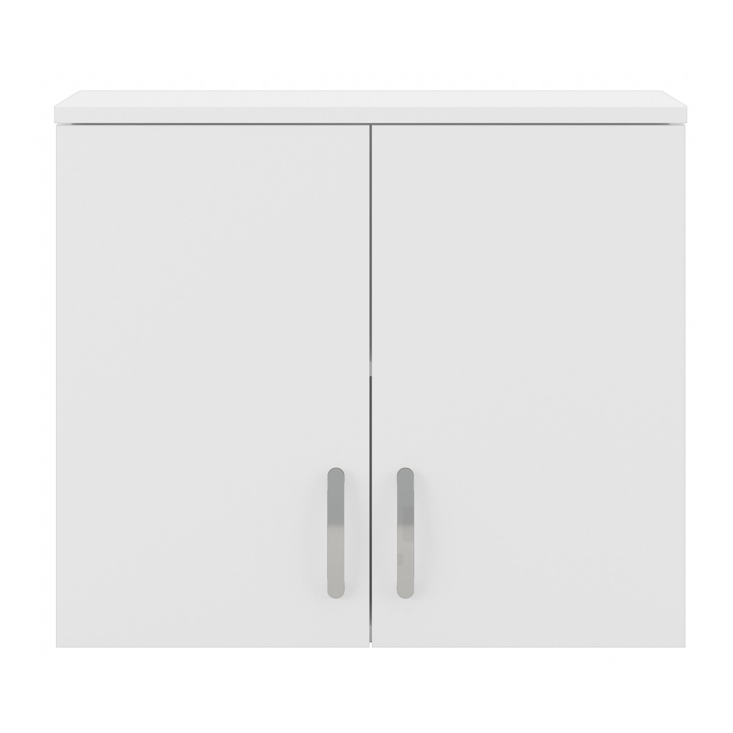 White Universal Closet Wall Cabinet with Doors & Shelves for Home Office Storage