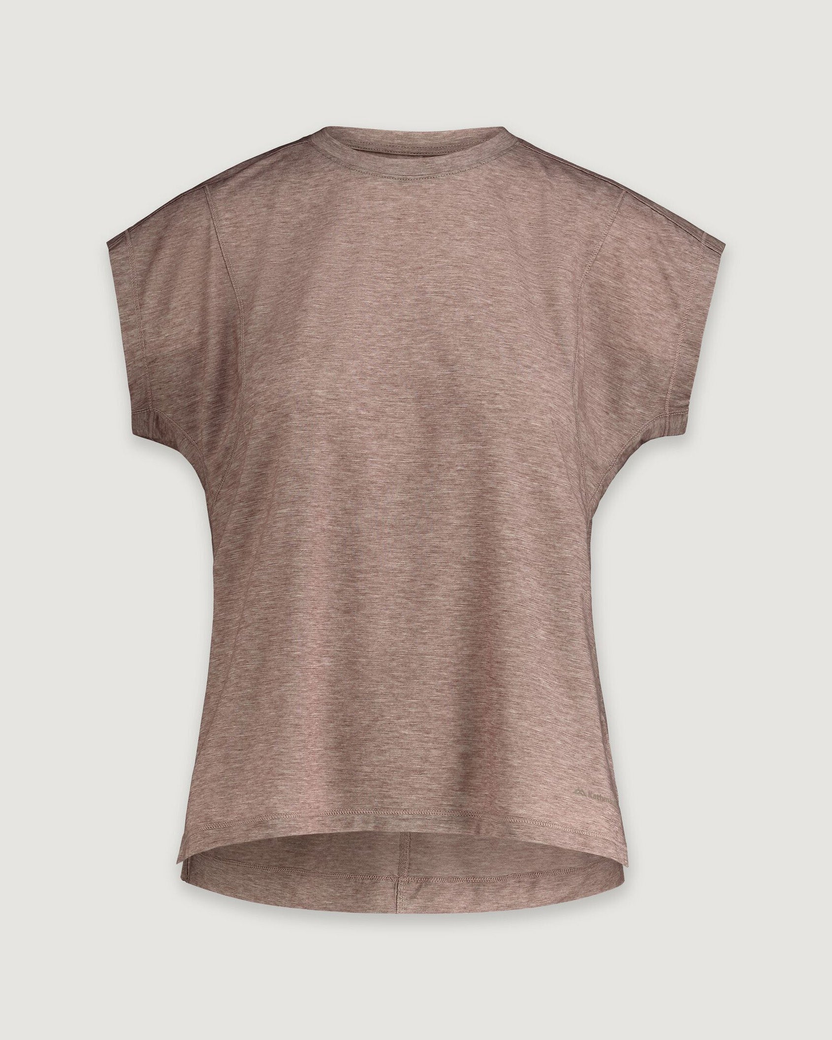 WELL.DER.NESS Women's Short Sleeve T-Shirt - Soft Comfortable Casual Tee in Taupe for Everyday Wear, Gym, and Outings