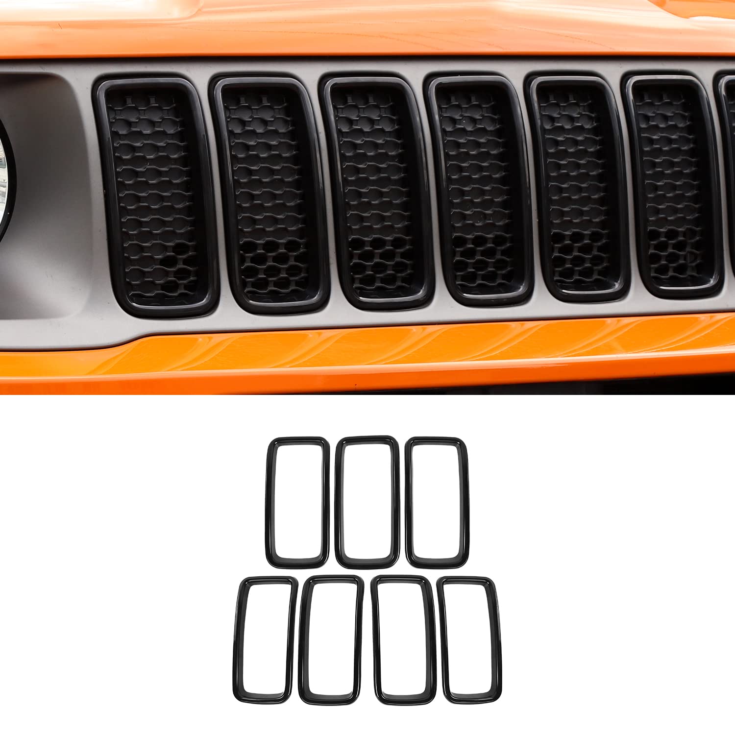 CheroCar Jeep Renegade Front Grille Guard Cover & Trim - Perfect Fit for 2019-2022 Jeep Renegade Models | Durable Grill Inserts for Off-Road Protection & Stylish Upgrade