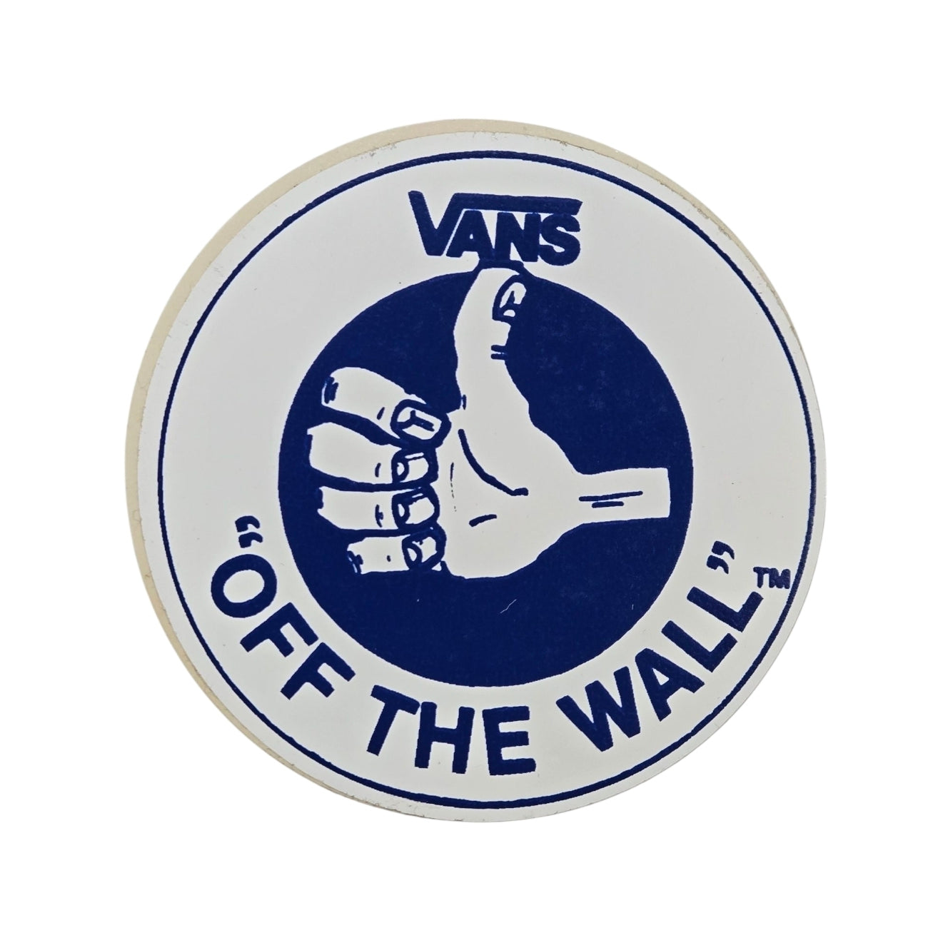 Vintage 80s VANS Off The Wall Thumbs Up Stickers - Set of 4 Retro Skateboard Decals in Dark Blue - Perfect for Laptops, Skateboards & Water Bottles
