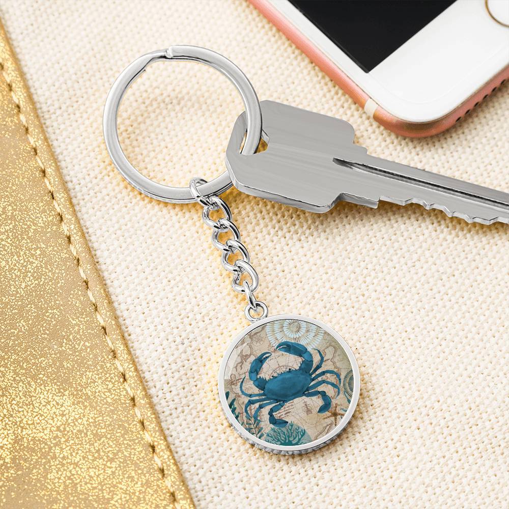 Crab Love Beachy Keychain - Cute Crab Shaped Keyring for Beach Lovers, Summer Vacation, Gifts & Souvenirs | Perfect for Travel, Backpacks, and Keys