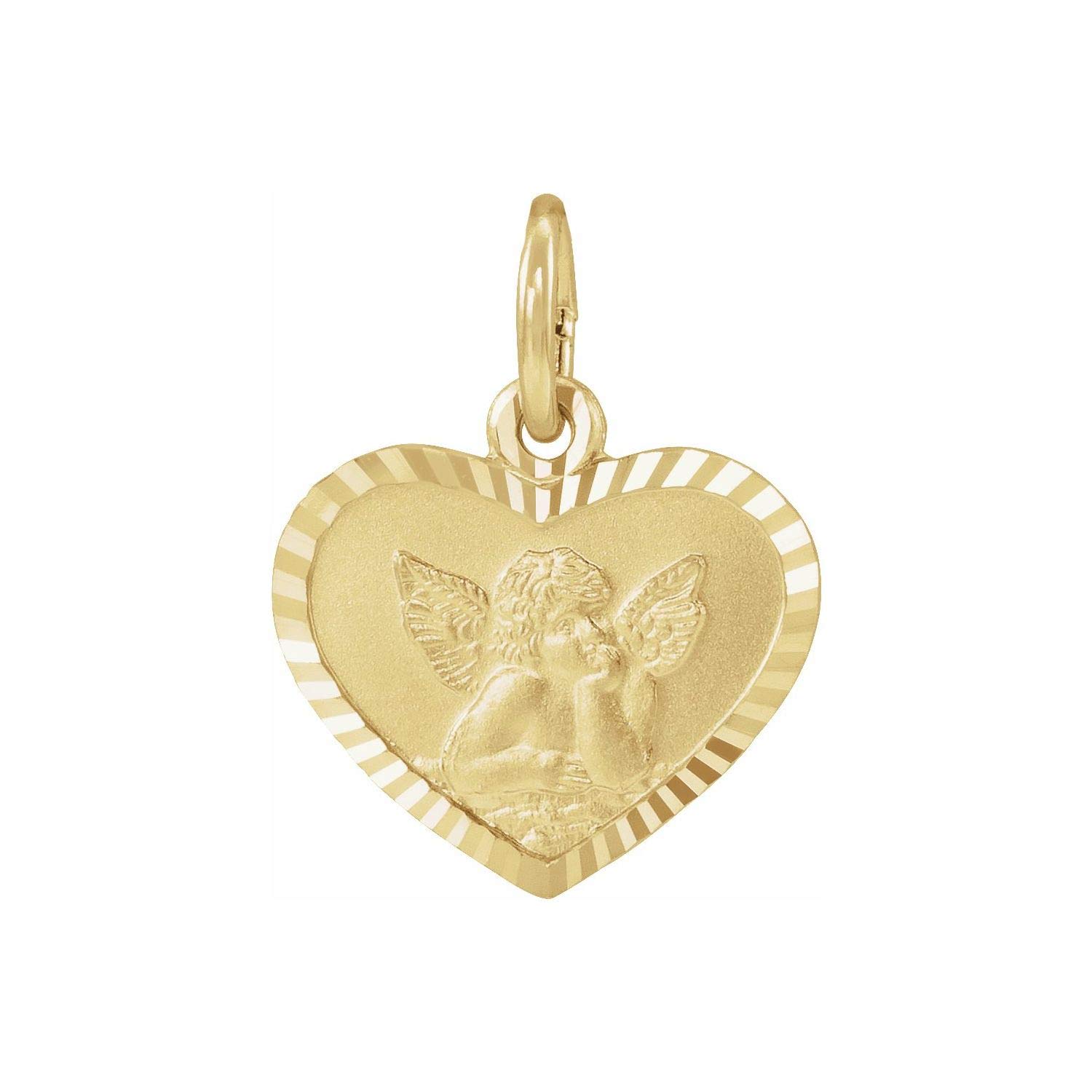 14K Yellow Gold 8x7mm Angel Pendant Necklace for Women - Elegant Fine Jewelry Gift for Birthday, Anniversary & Special Occasions | Diamond2Deal