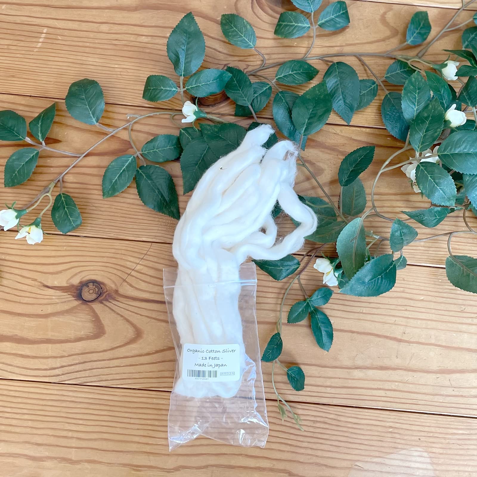 Japanese Organic Cotton Sliver 13 Feet 100% Organic Unbleached - Made in Japan (1 Pack) | Perfect for Baby Blankets, DIY Crafts & Eco-Friendly Sewing Projects