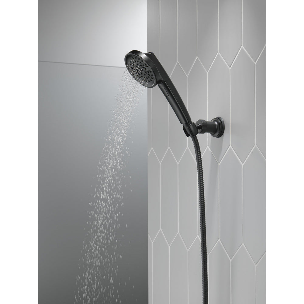 Delta Matte Black 3-Setting Wall Mount Hand Shower 55386 BL - Perfect for Bathroom, Spa & Relaxation