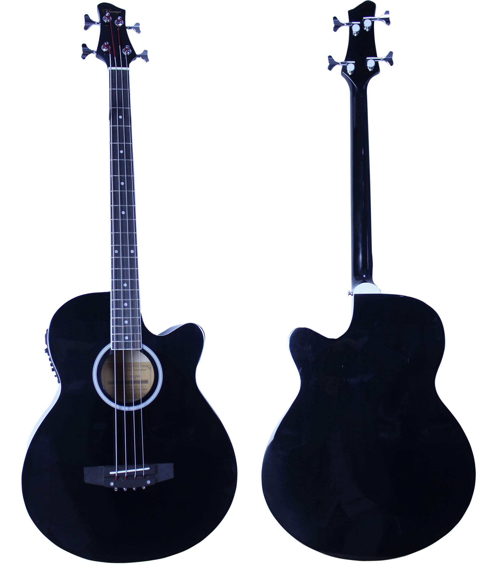 YMC 4-String Cutaway Acoustic-Electric Bass Guitar with 4-Band EQ, Adjustable Truss Rod, Gig Bag, Strap & Picks - Black | Perfect for Live Performances, Studio Recording & Practice Sessions