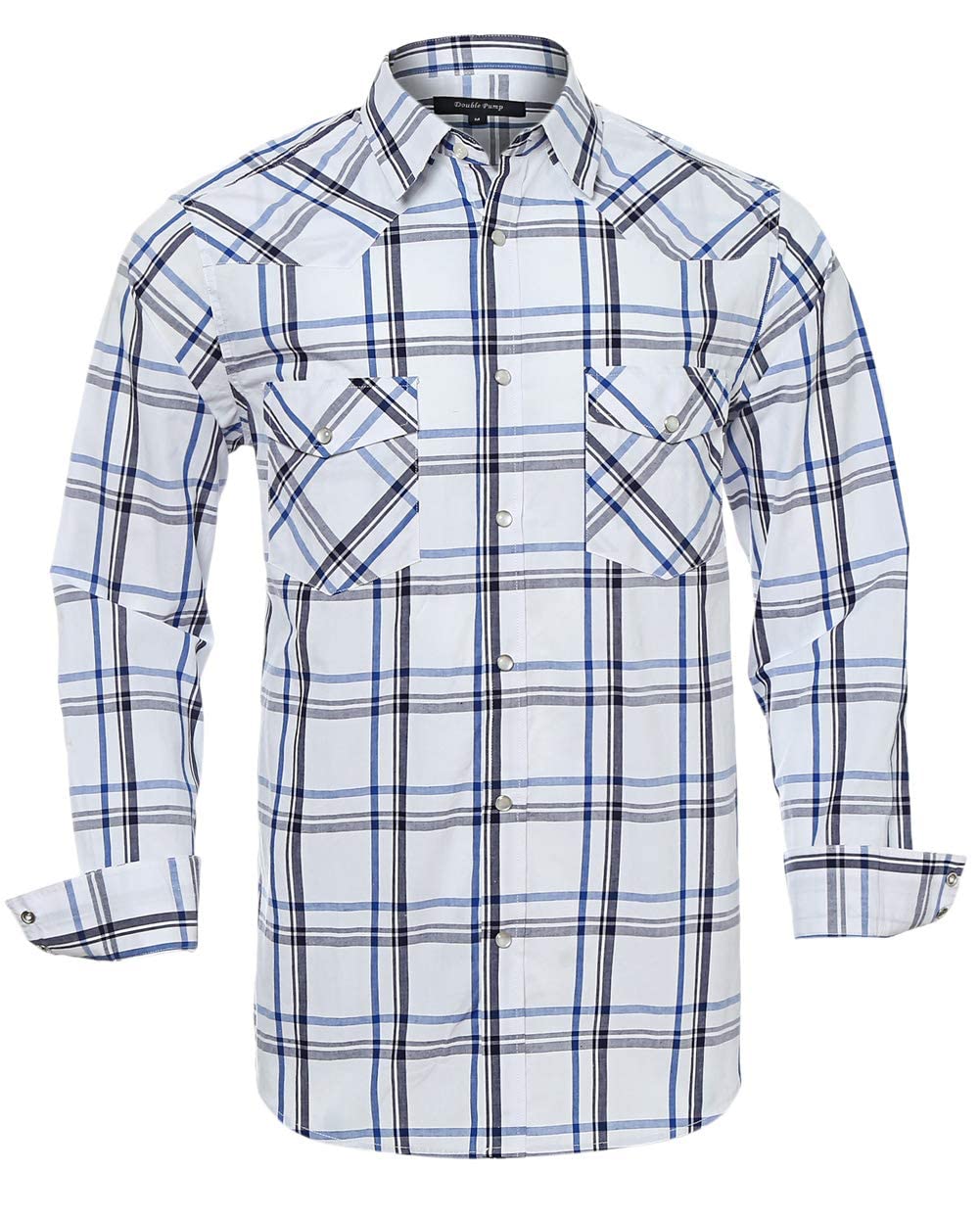Men's Western Snap Button Plaid Long Sleeve Shirt - Regular Fit Casual Workwear for Ranch, Rodeo & Outdoor Activities