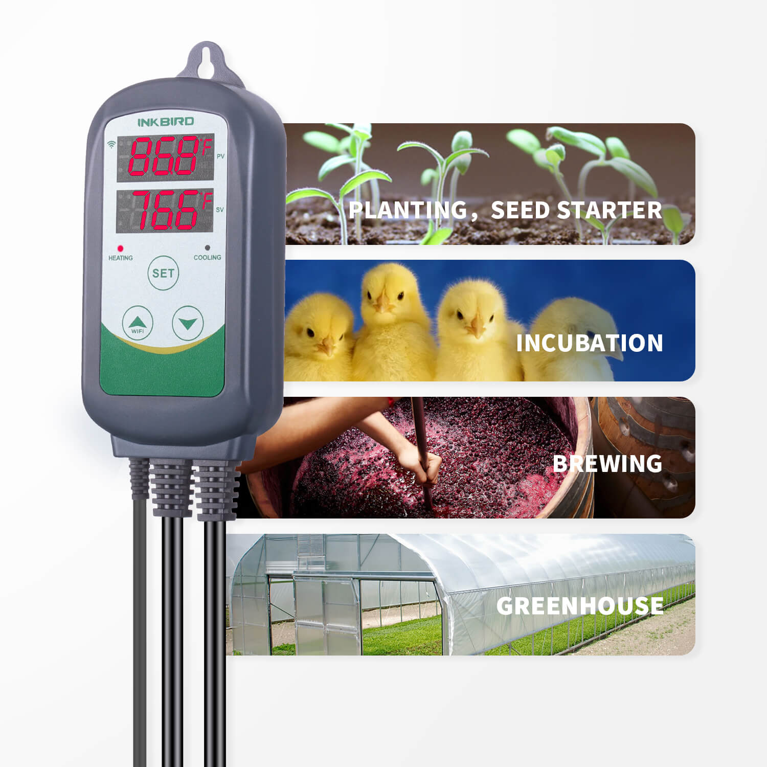 ITC-308 WiFi Temperature Controller - Smart Thermostat for Home, Greenhouse & Aquarium - Remote Monitoring & Control via App