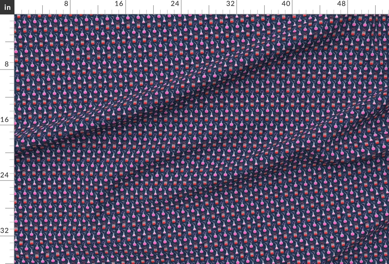 Small Scale Love Science Valentines Blue Hearts Bubbles Chemistry Printed Minky Fabric Fat Quarter - Soft Plush Fabric for Sewing Baby Blankets, Quilt Backing & DIY Projects - Perfect for Valentine's Day Gifts & Nursery Decor