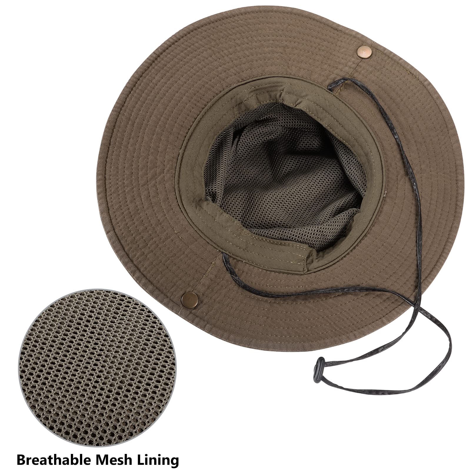 UPF 50+ Sun Hat for Men & Women - Wide Brim Bucket Fishing Hat with Neck Flap, Safari Boonie Hat for Outdoor Activities, Beach, Hiking & Travel