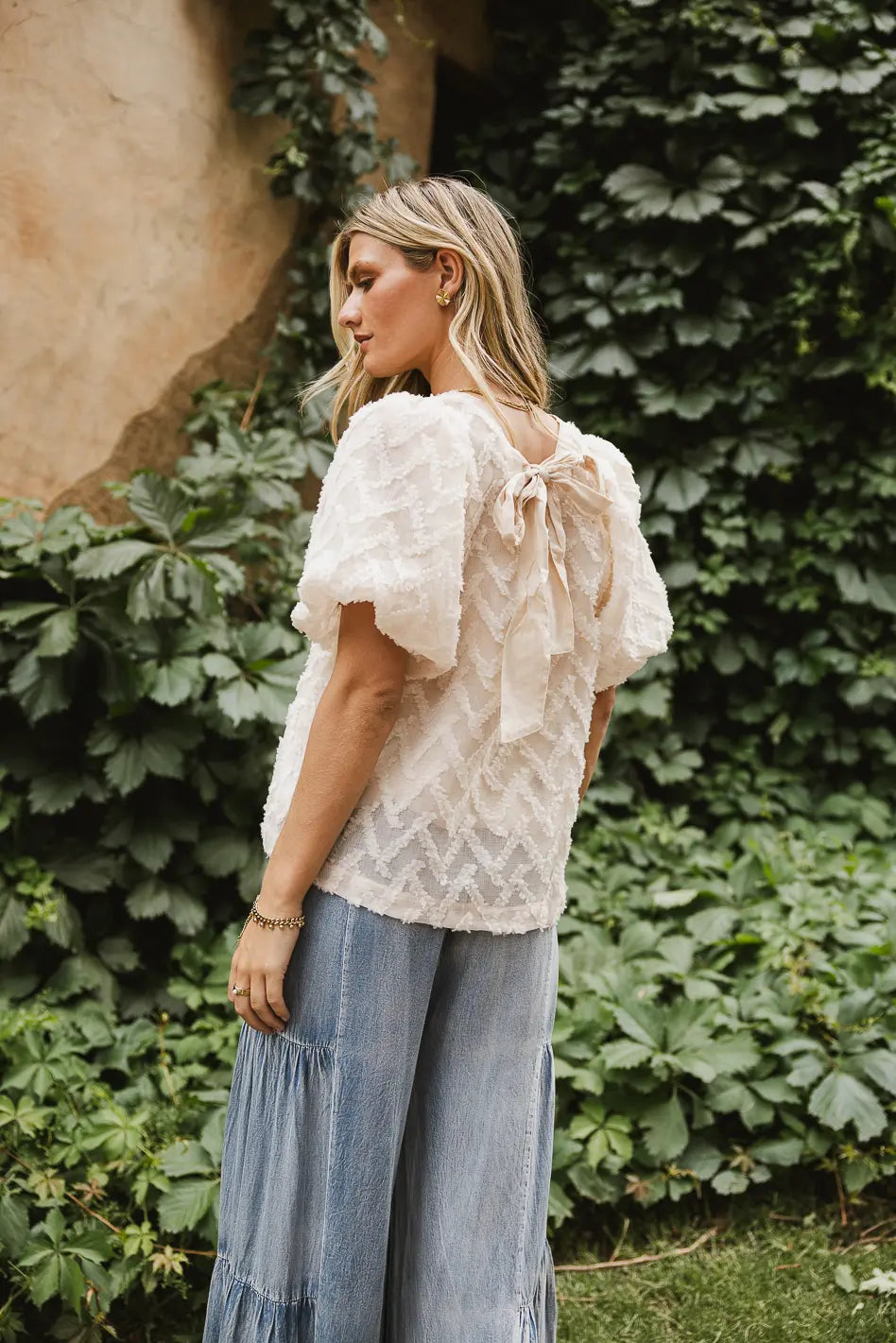 Juliet Textured Blouse for Women - Elegant Ruffled Top with Flowy Sleeves | Perfect for Office Wear, Date Nights & Special Occasions | Final Sale