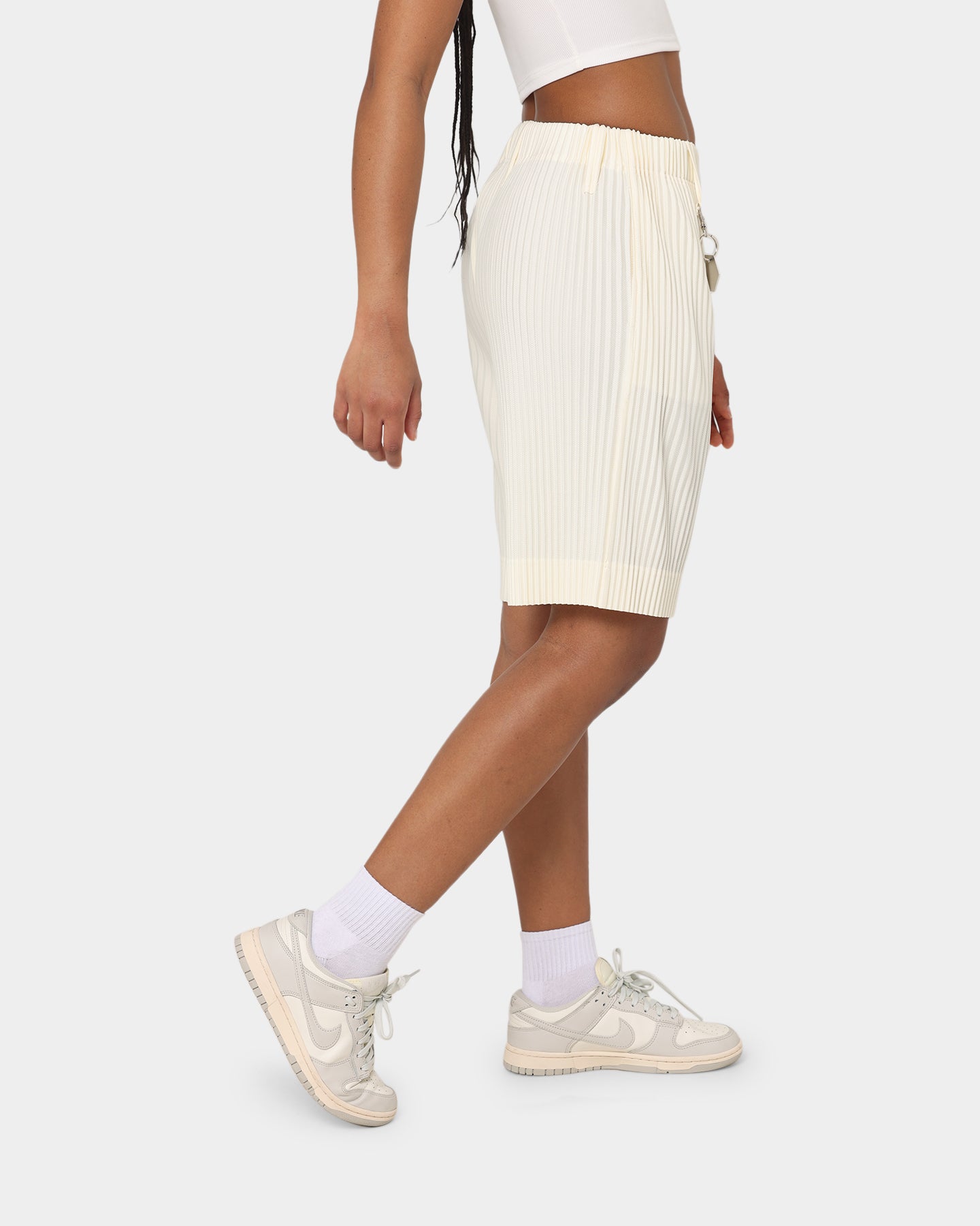 404 Harbour Plisse Shorts in Ecru - Stylish and Comfortable Women's Casual Shorts for Summer Outfits, Beachwear, and Lounge Wear