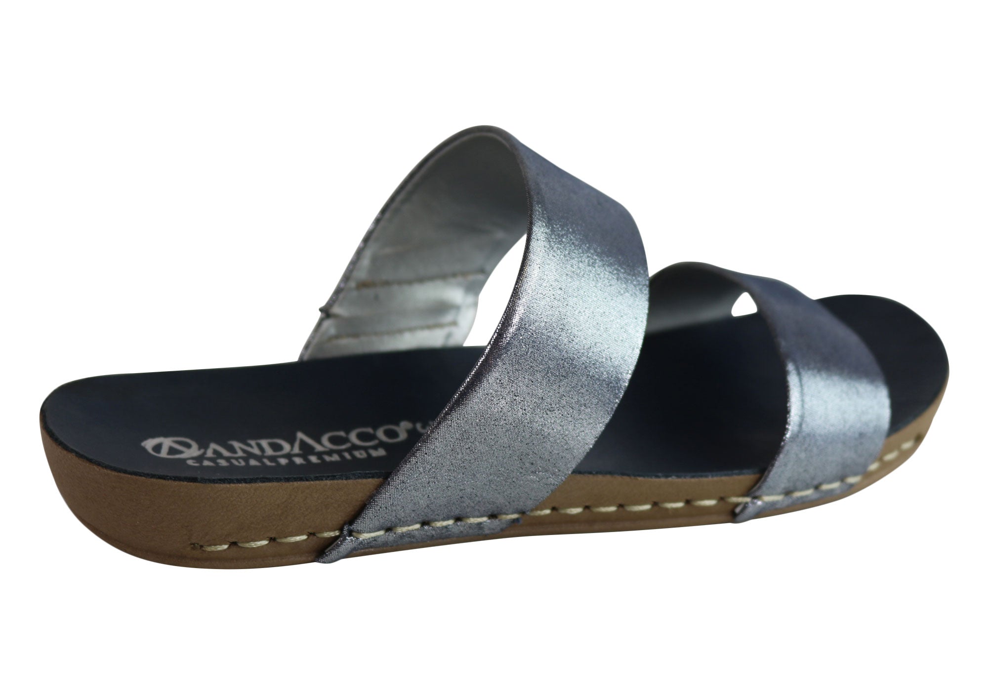 Andacco Mirage Women's Comfortable Leather Flat Sandals Slides - Handmade in Brazil - Perfect for Beach, Vacation & Summer Casual Wear
