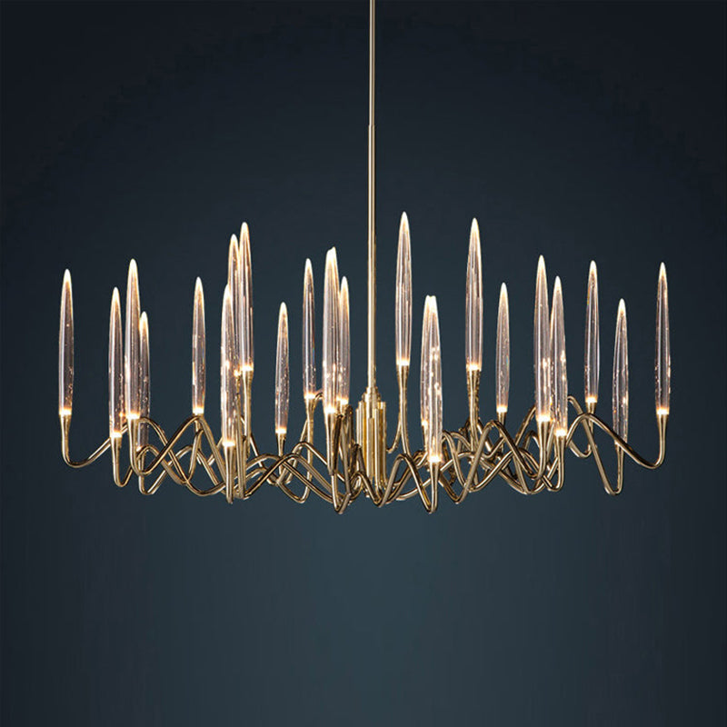 Elegant Classical Candelabrum Chandelier - Antique Brass Crystal Ceiling Light Fixture for Dining Room, Living Room & Bedroom Decor