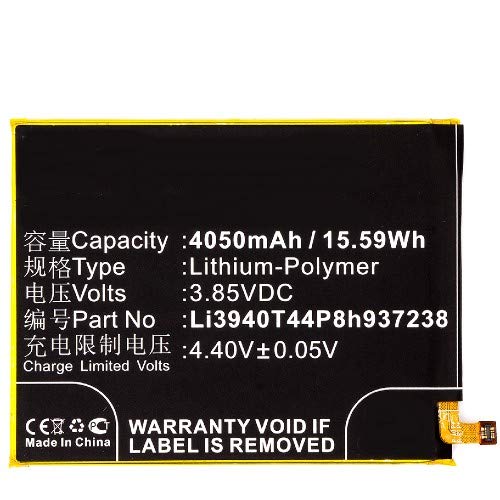 Synergy Digital Replacement Battery for ZTE Li3940T44P8h937238 - 4050mAh Li-Polymer 3.85V Cell Phone Battery | Long-Lasting Power for ZTE Phones | Perfect for Travel, Work & Everyday Use